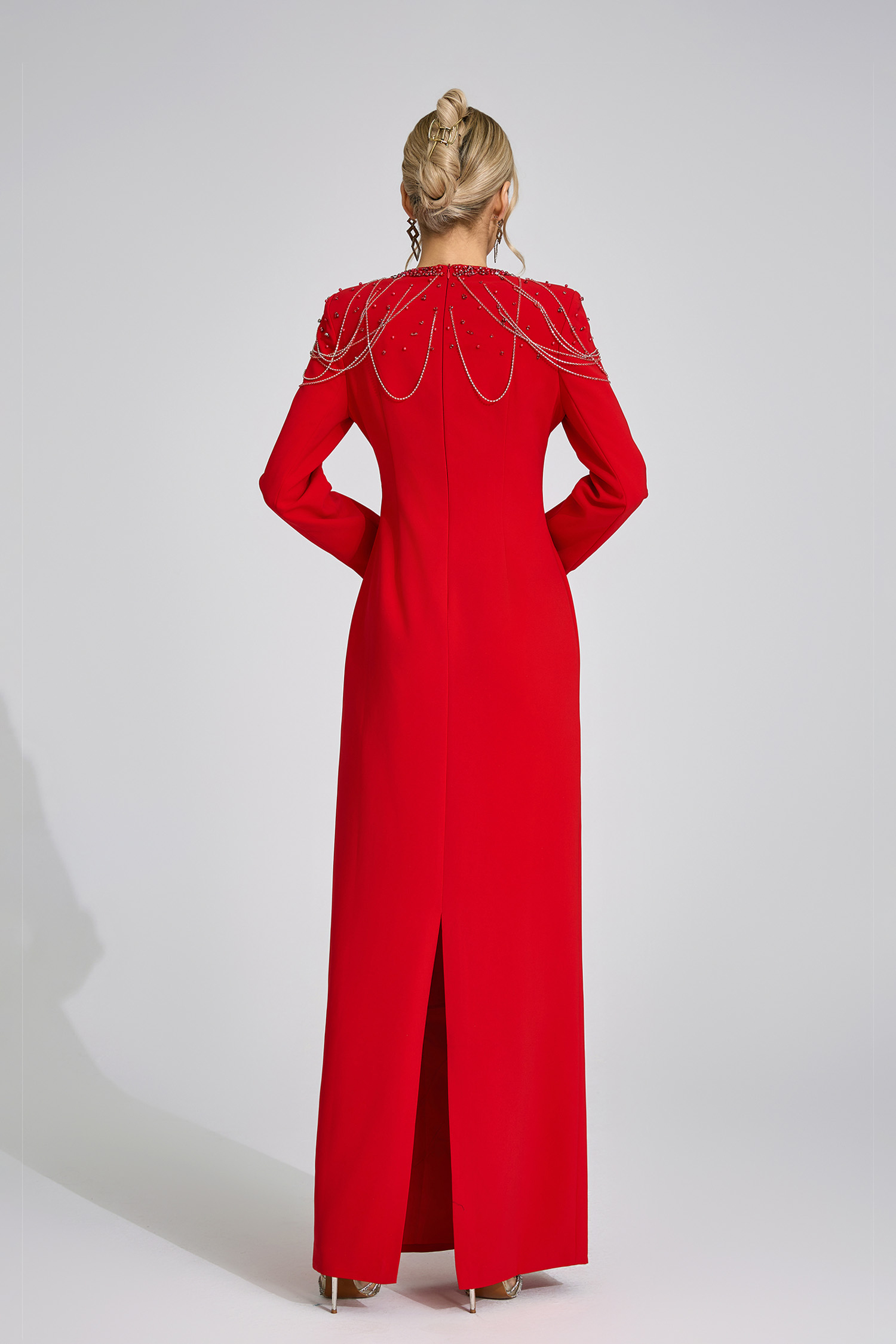 Liora  Red Diamond Maxi Dress