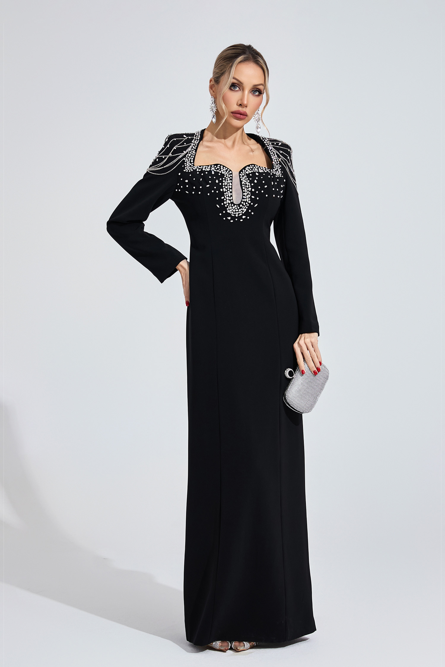 Liora Black Diamond Maxi Dress