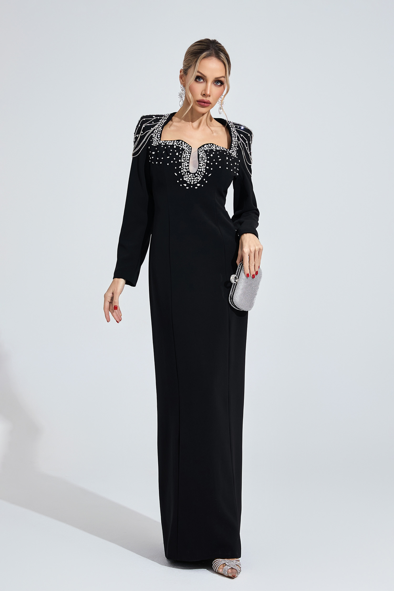 Liora Black Diamond Maxi Dress