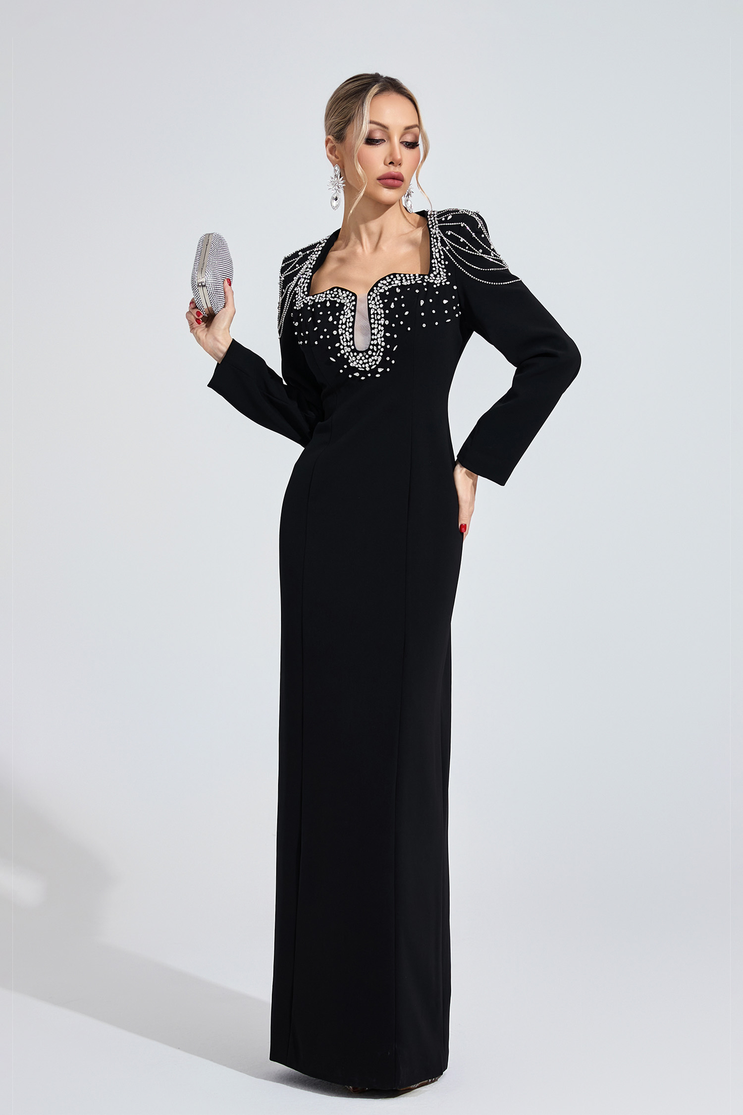 Liora Black Diamond Maxi Dress