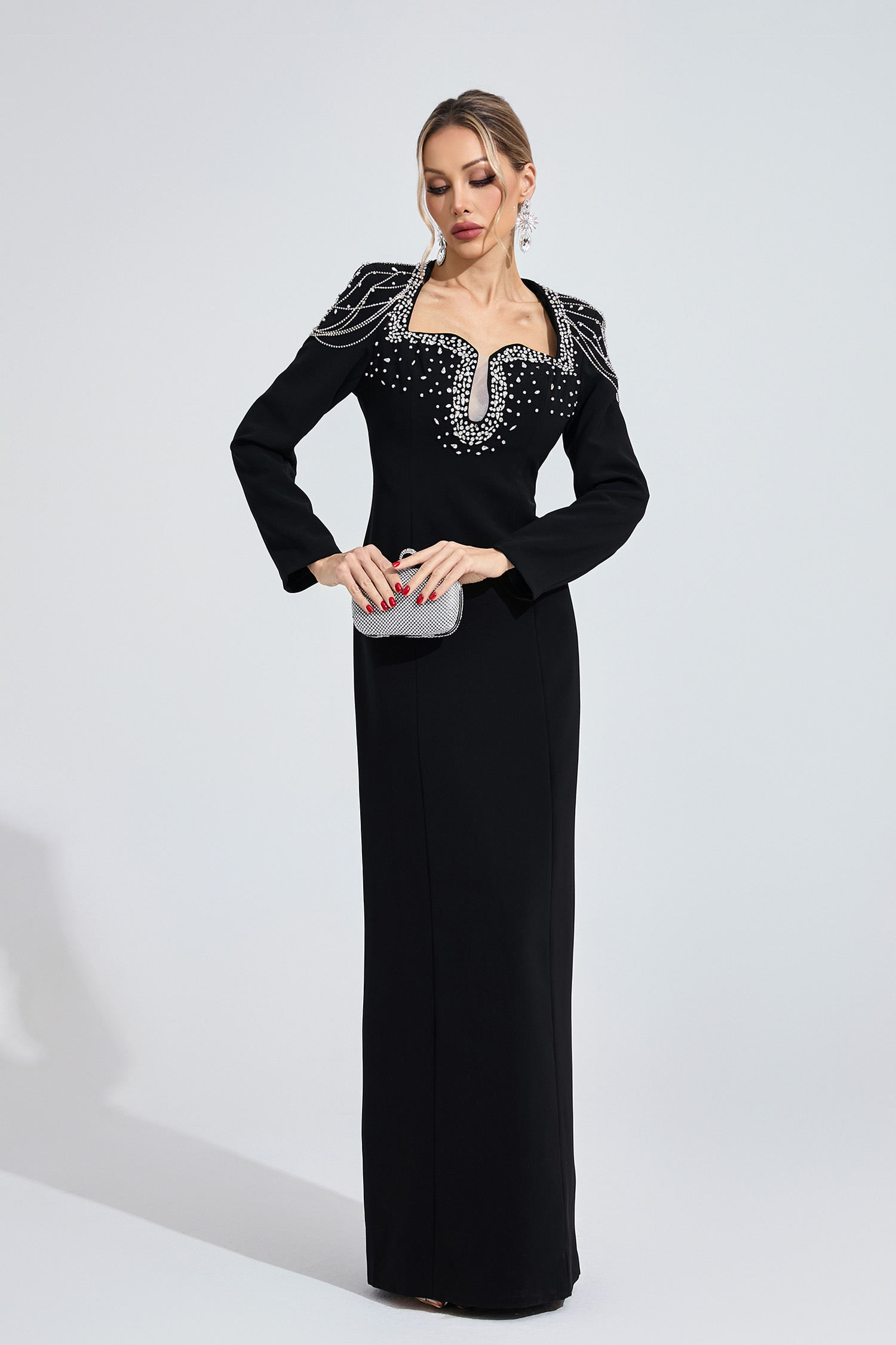 Liora Black Diamond Maxi Dress