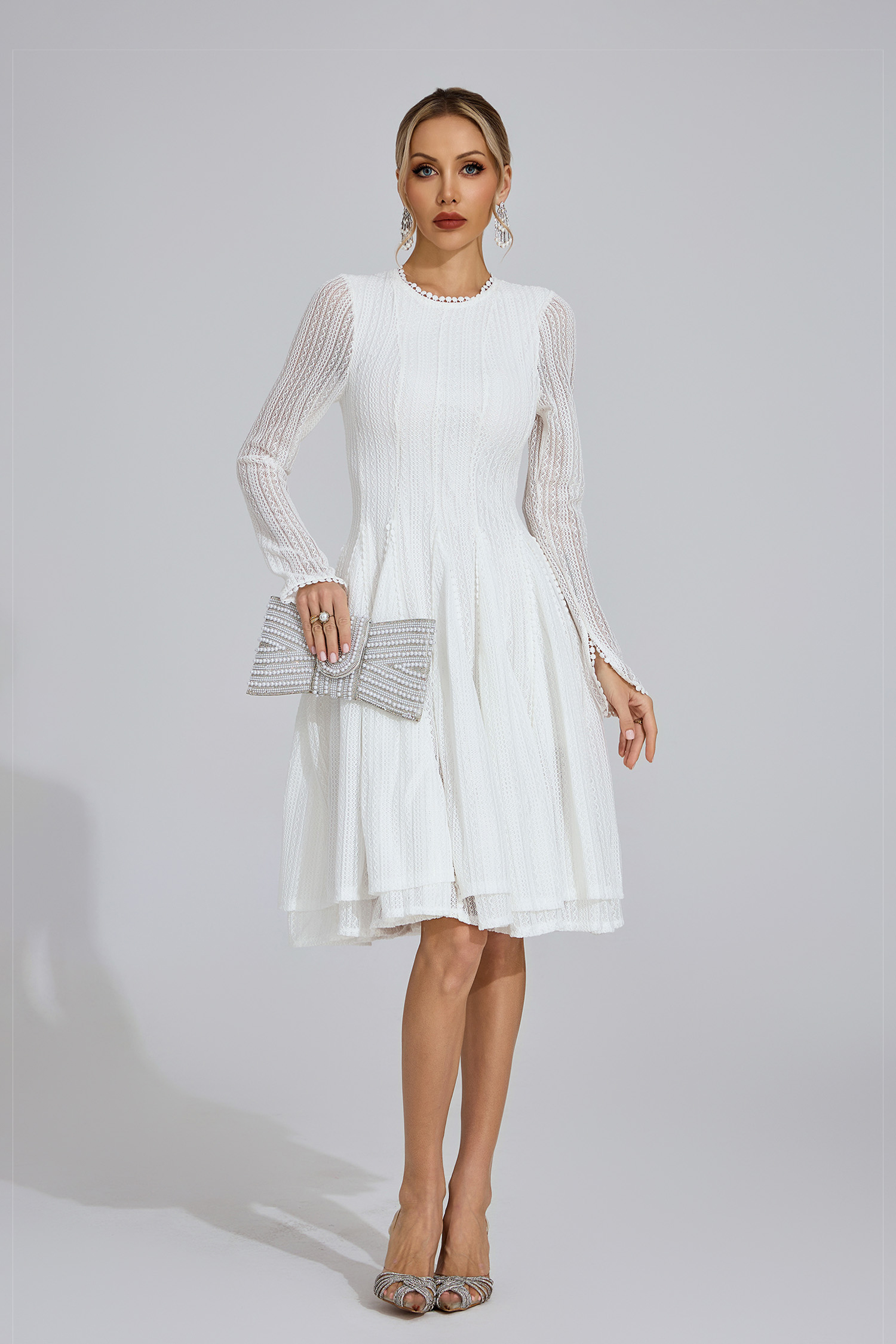 Llinos White Lace Maxi Dress