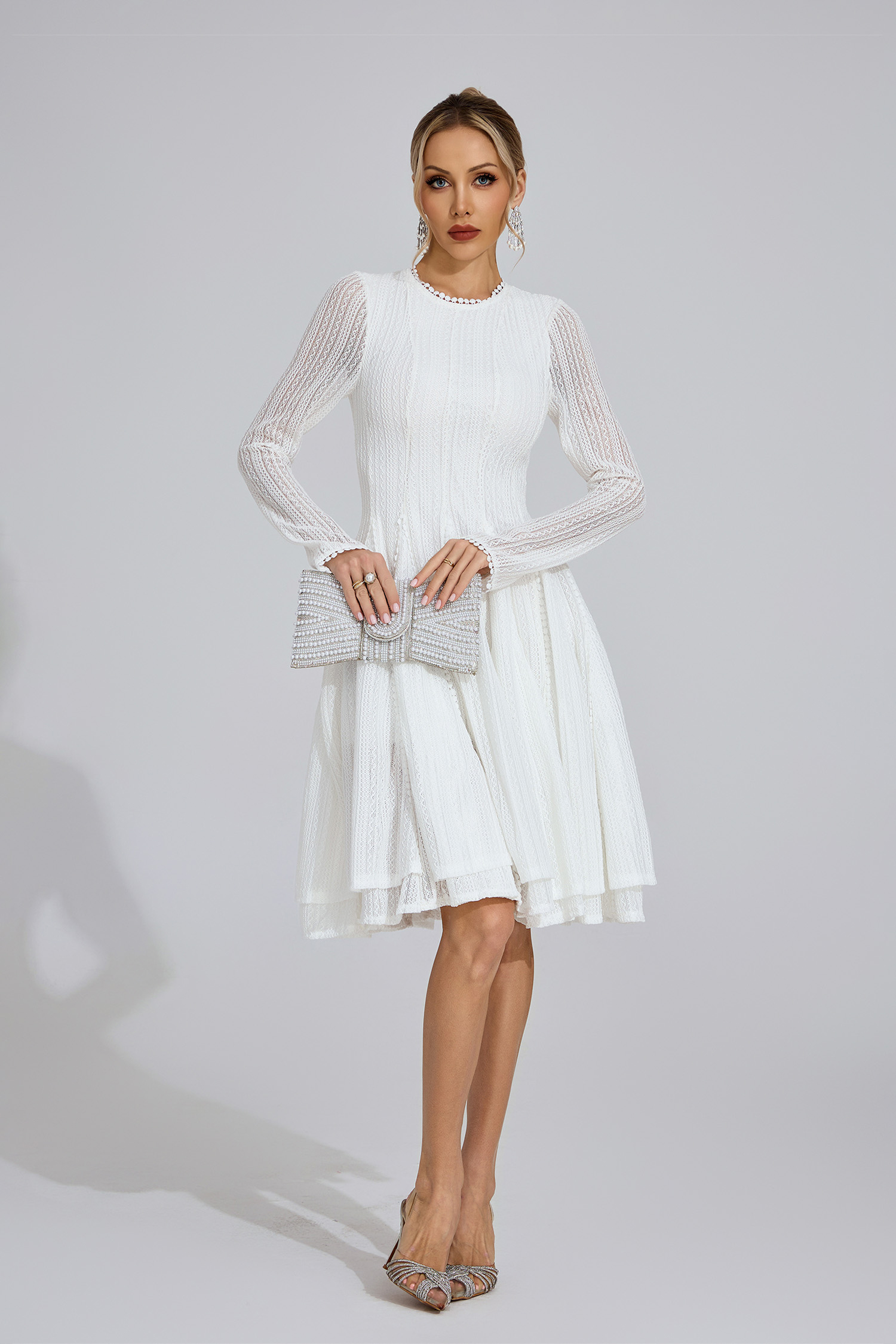 Llinos White Lace Maxi Dress