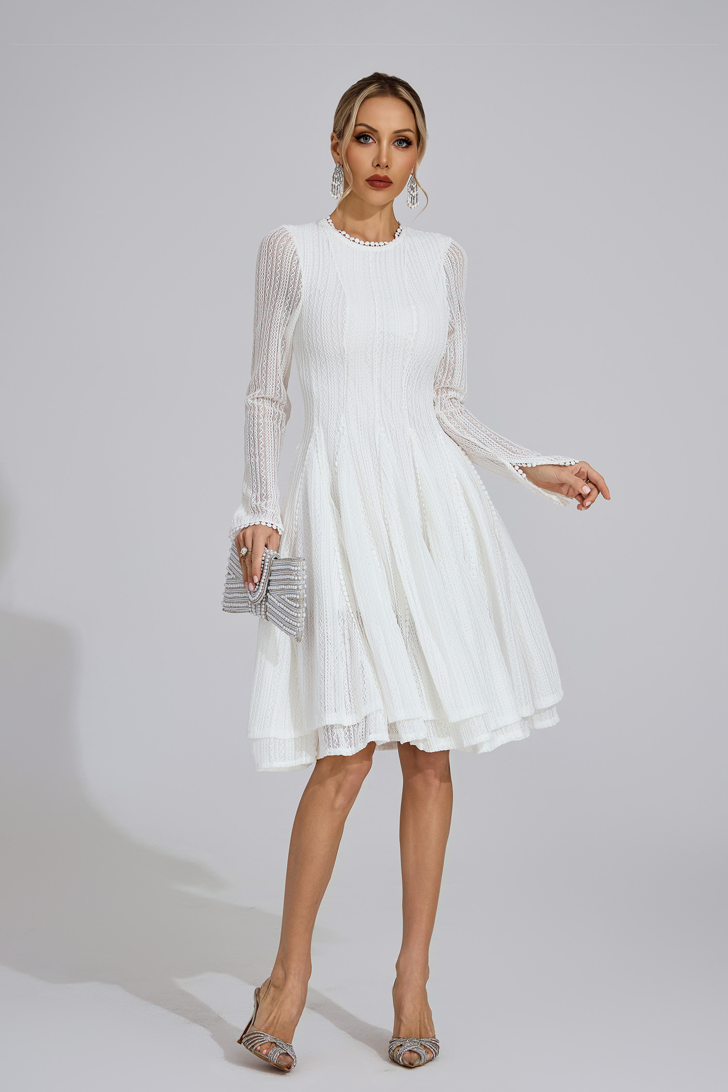 Llinos White Lace Maxi Dress