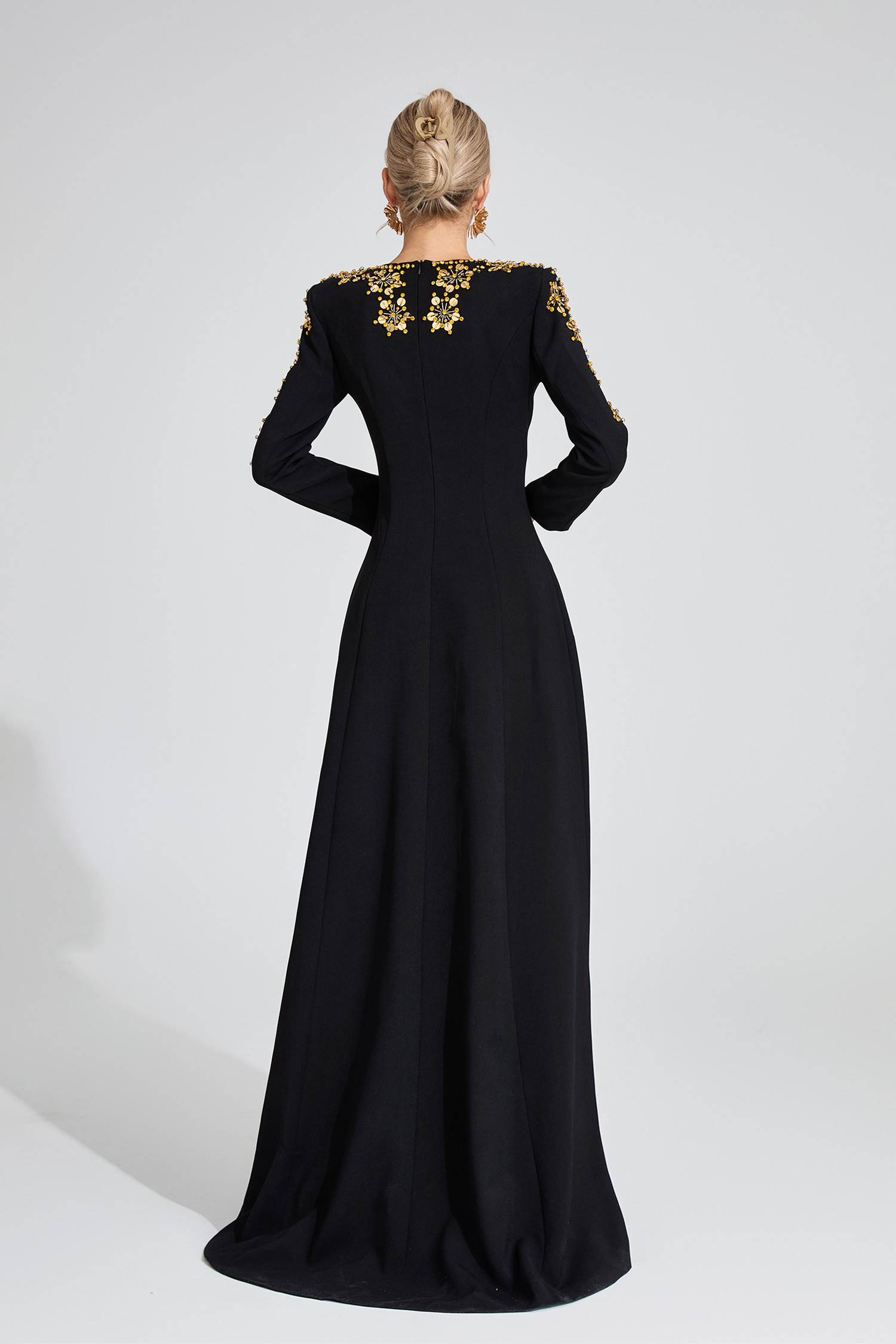Lucinda Black Diamond Maxi Dress