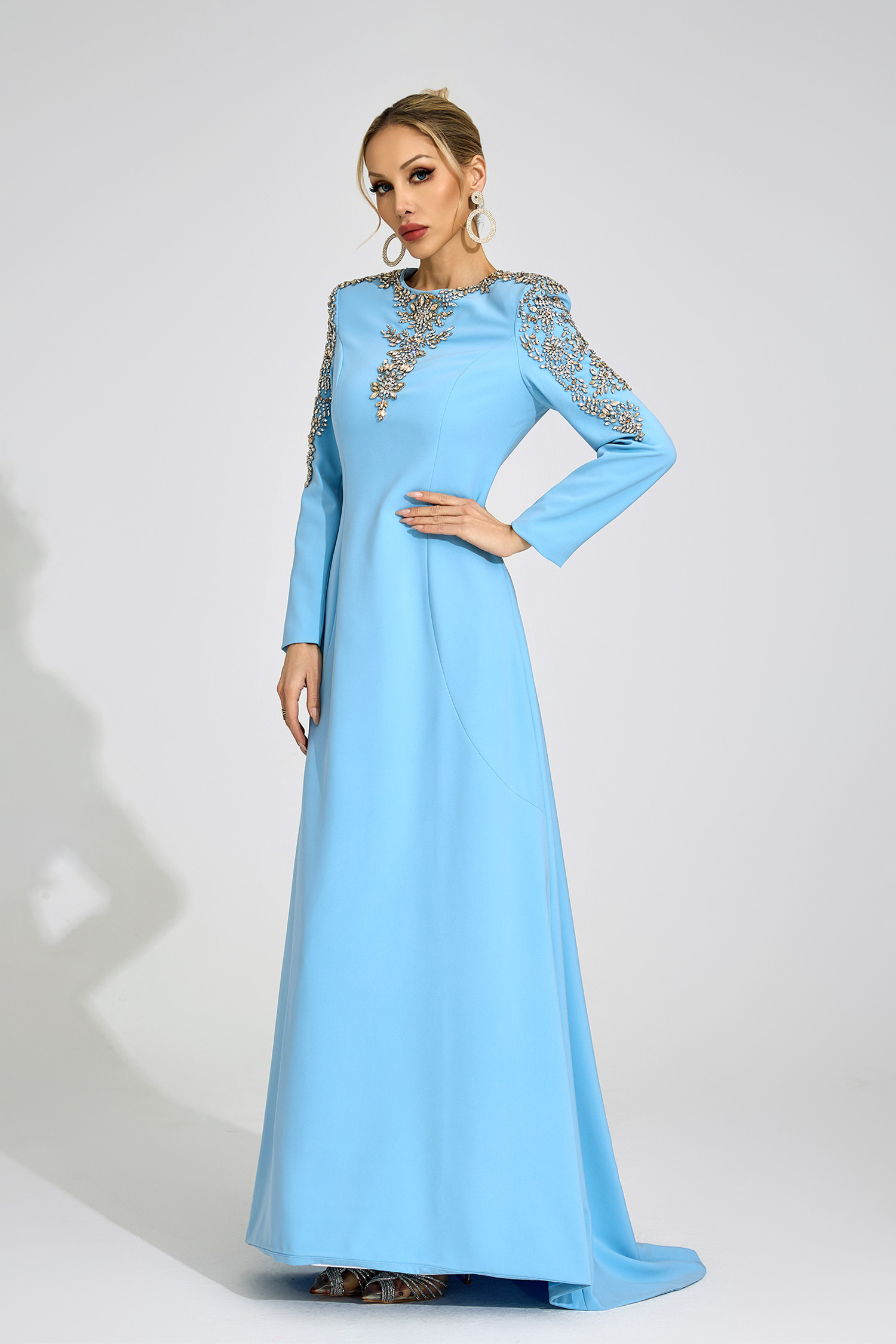 Lucinda Sapphire Bule Diamond Maxi Dress