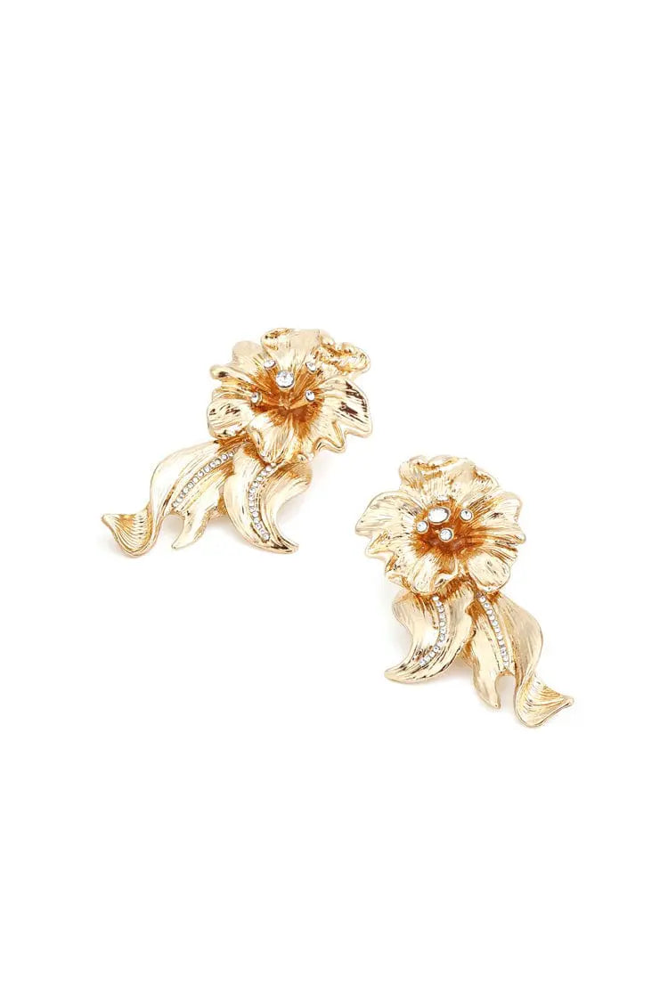 Lyla Golden Flower Earrings-CATCHALL