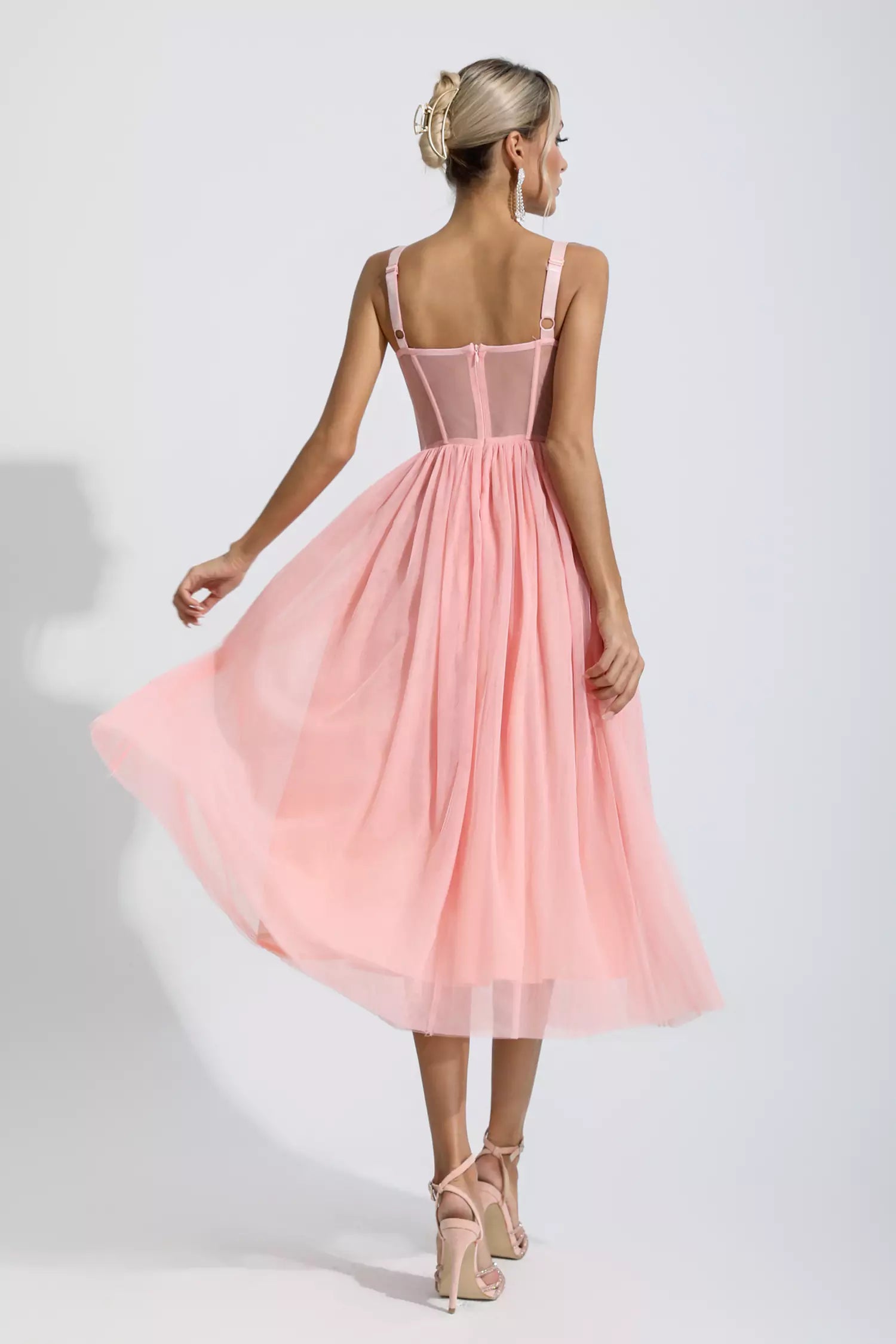 Lyric Pink Floral Midi Dress-CATCHALL