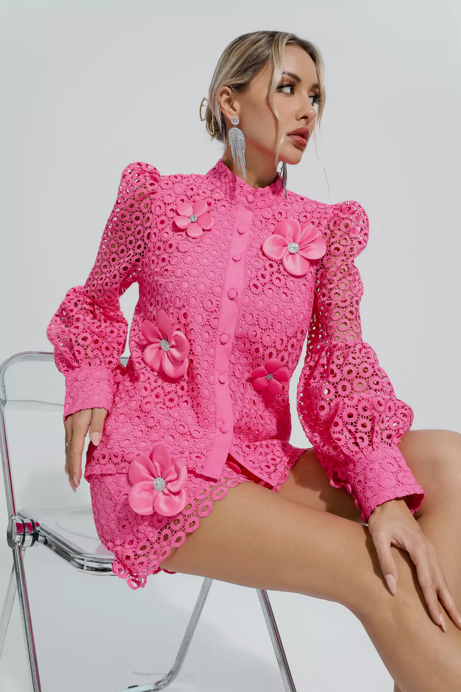 Macy Rose Red Hollow Floral Set-CATCHALL