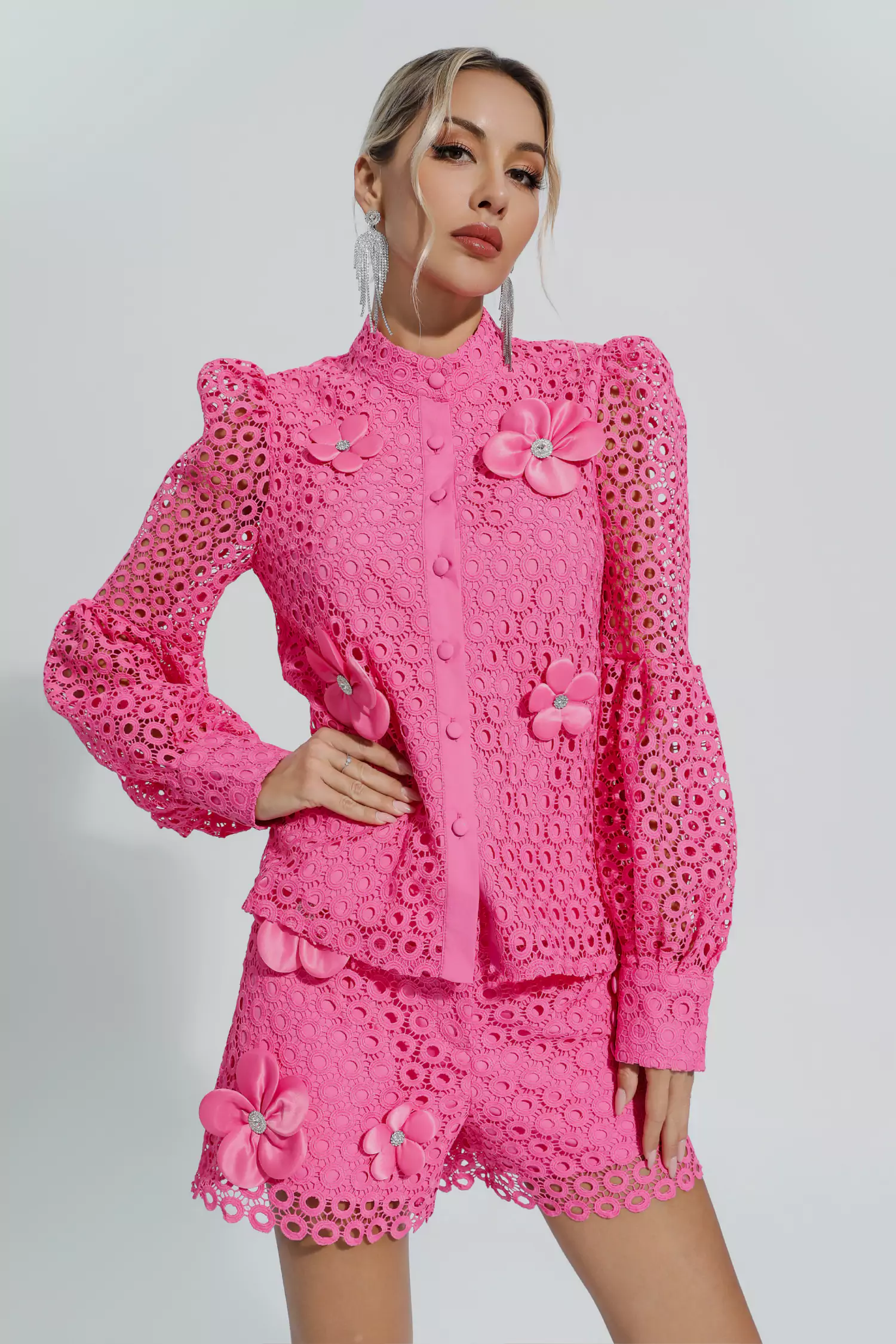 Macy Rose Red Hollow Floral Set-CATCHALL