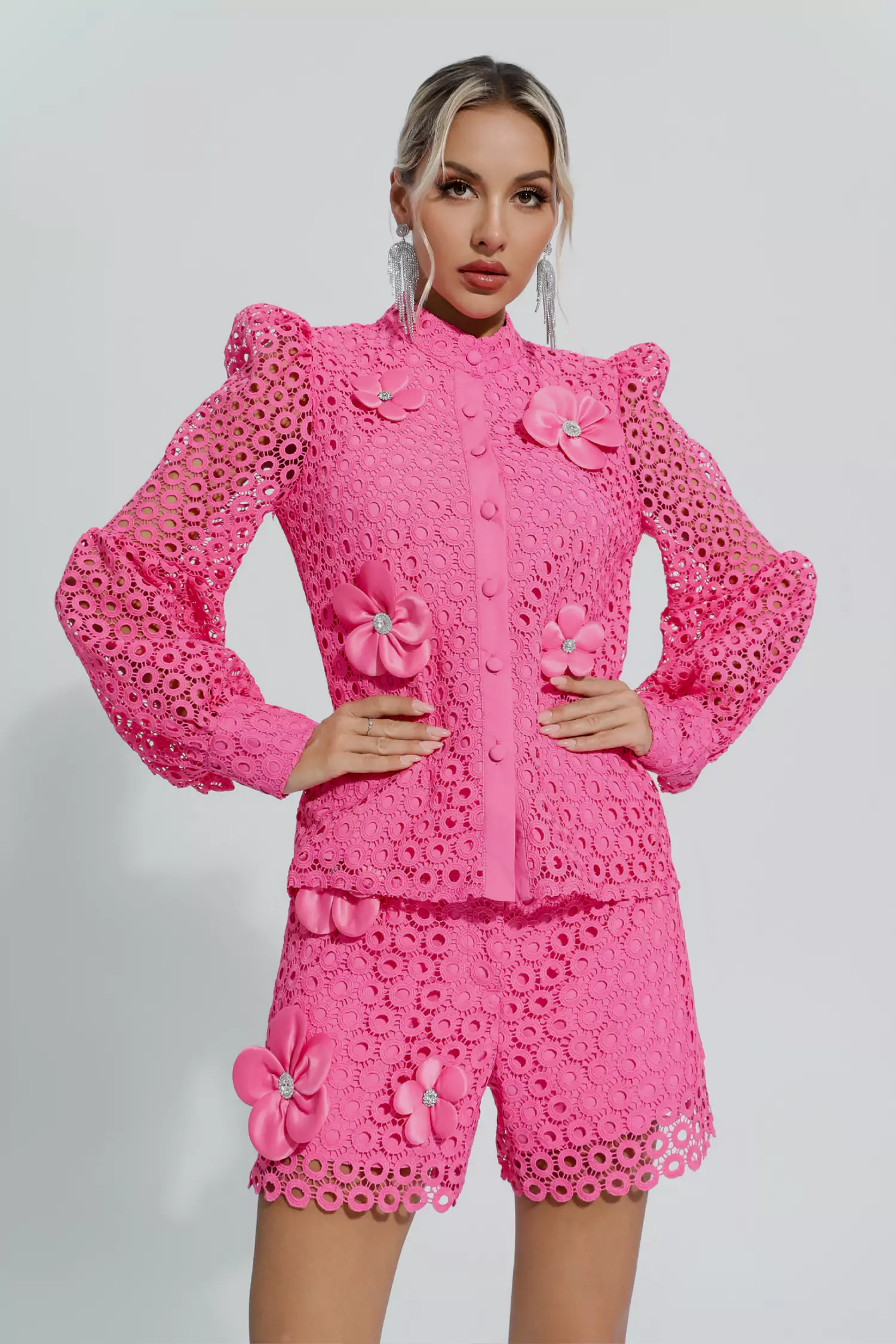 Macy Rose Red Hollow Floral Set-CATCHALL