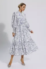 Madilynn Blue Floral Long Sleeve Maxi Dress