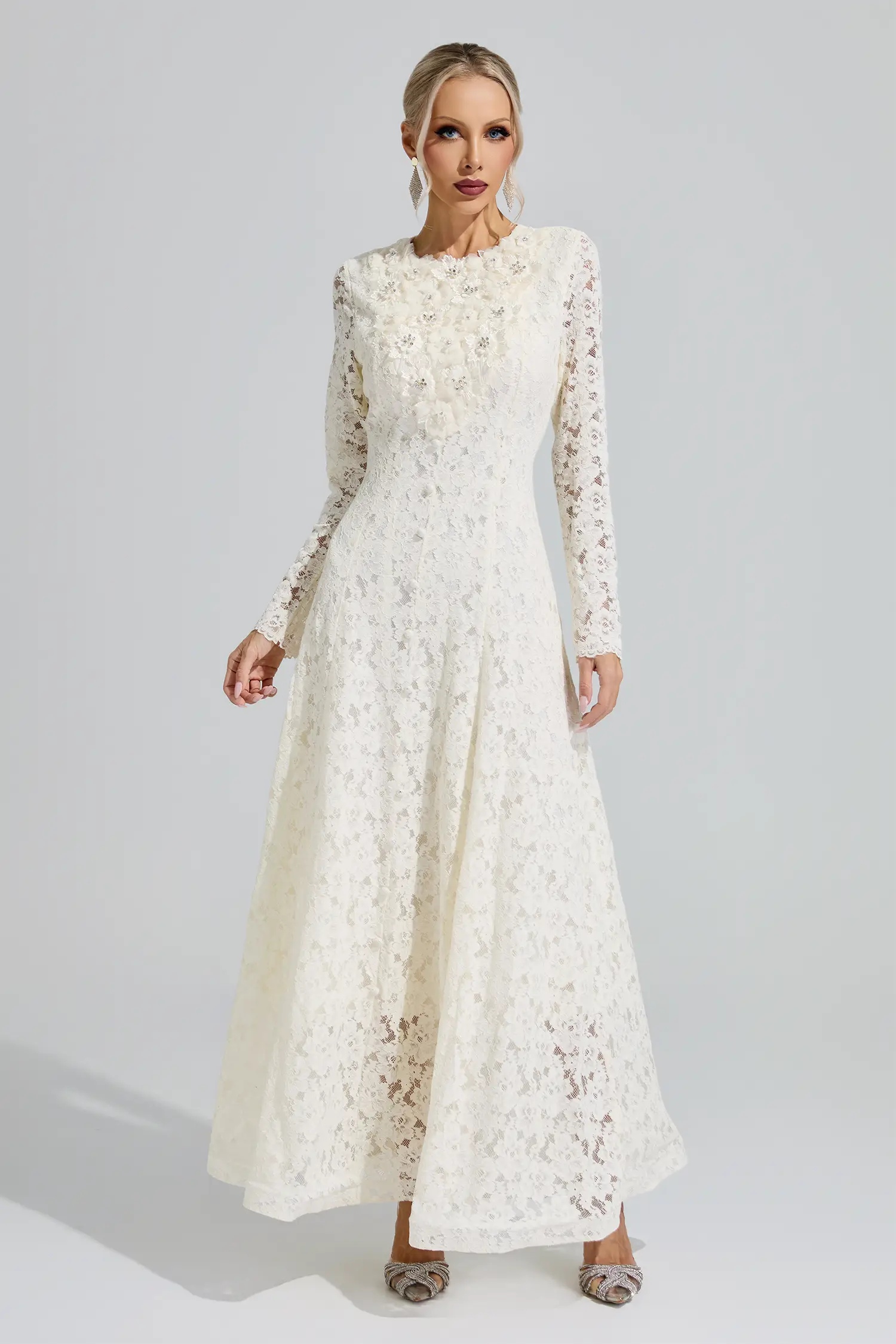 Madonna Apricot Lace Wedding Dress