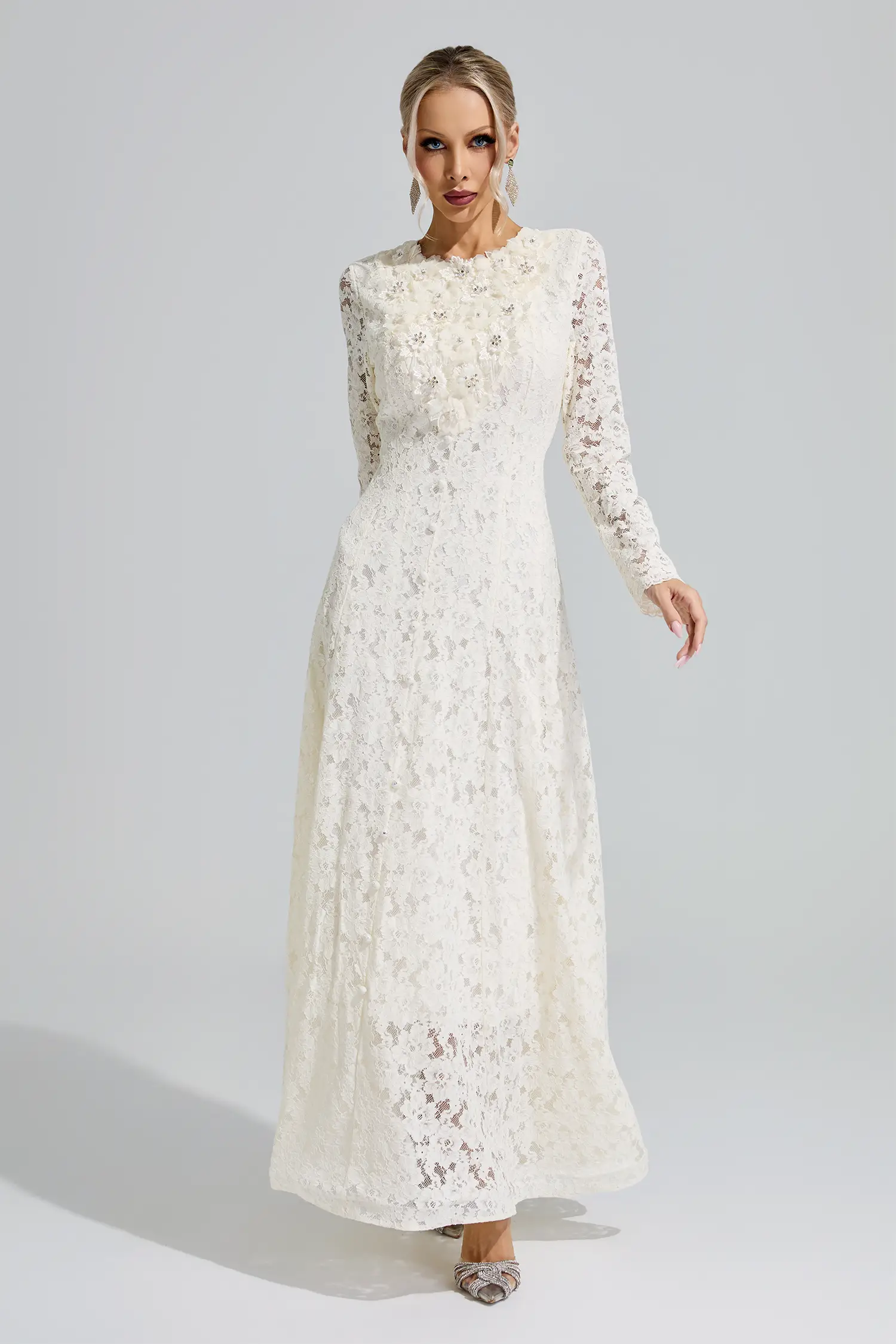 Madonna Apricot Lace Wedding Dress