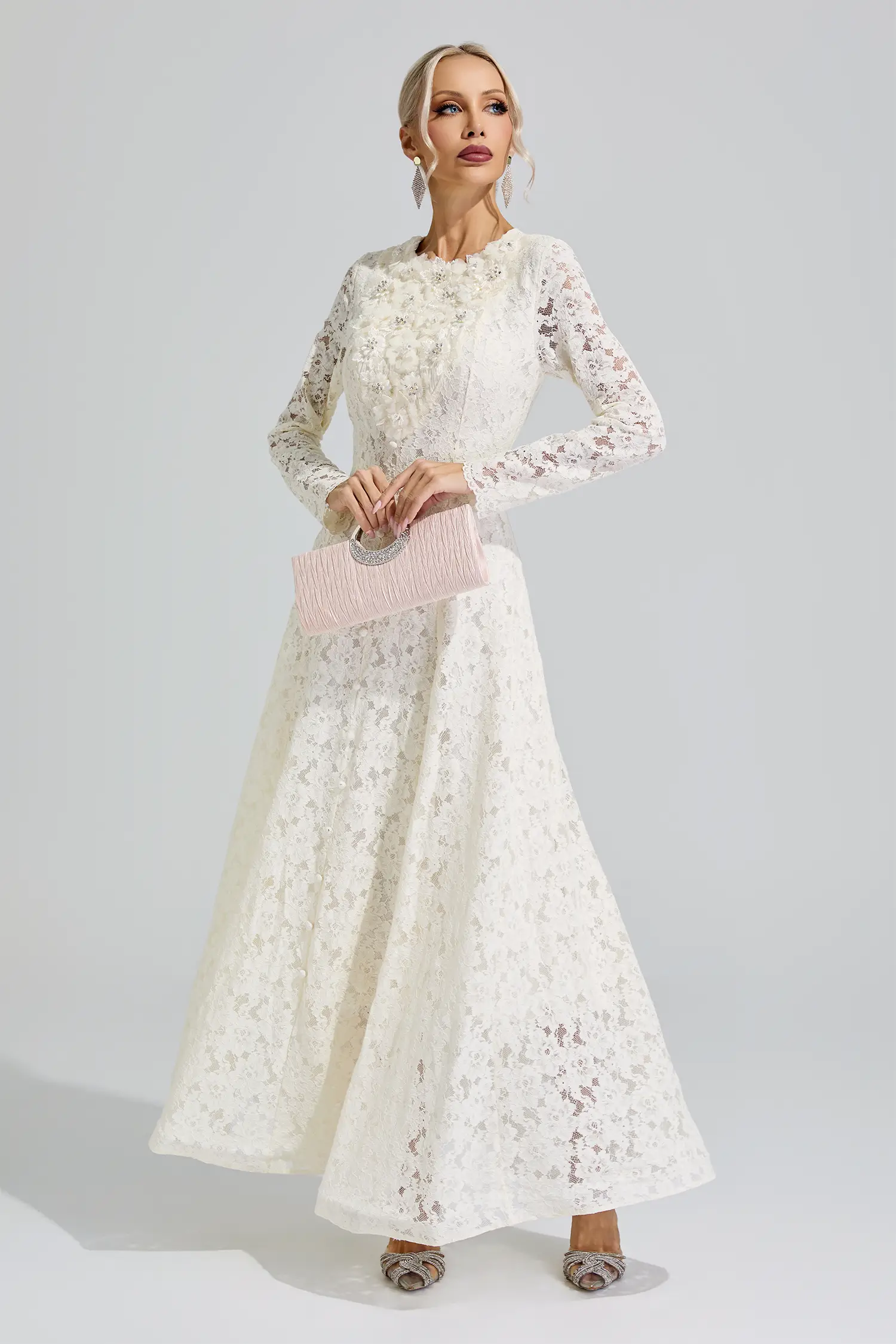 Madonna Apricot Lace Wedding Dress