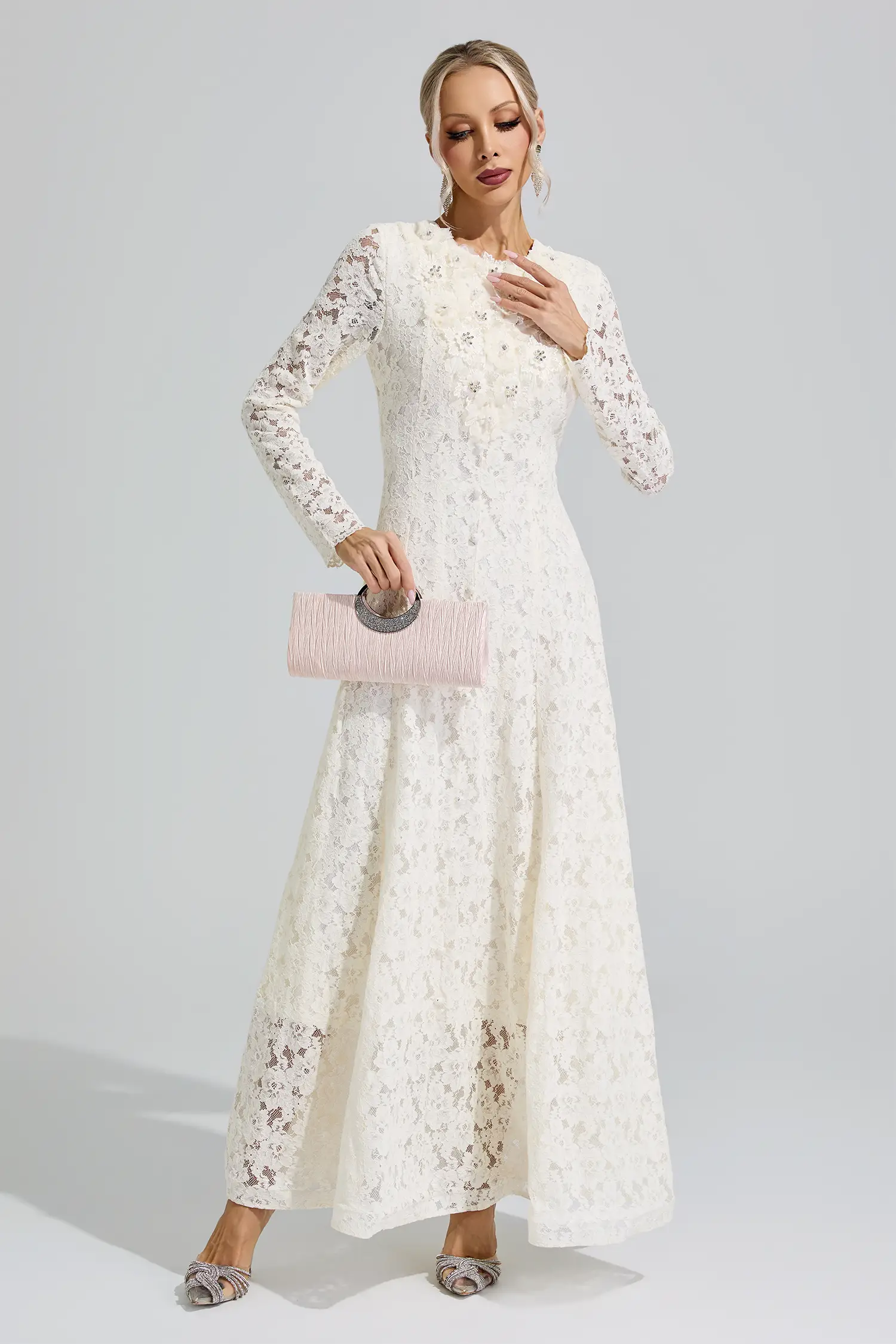Madonna Apricot Lace Wedding Dress