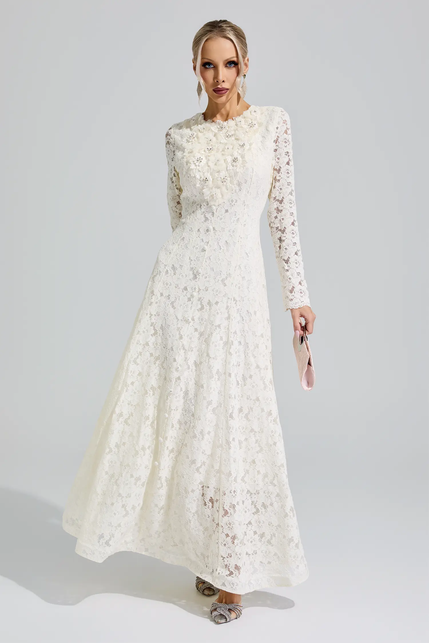 Madonna Apricot Lace Wedding Dress