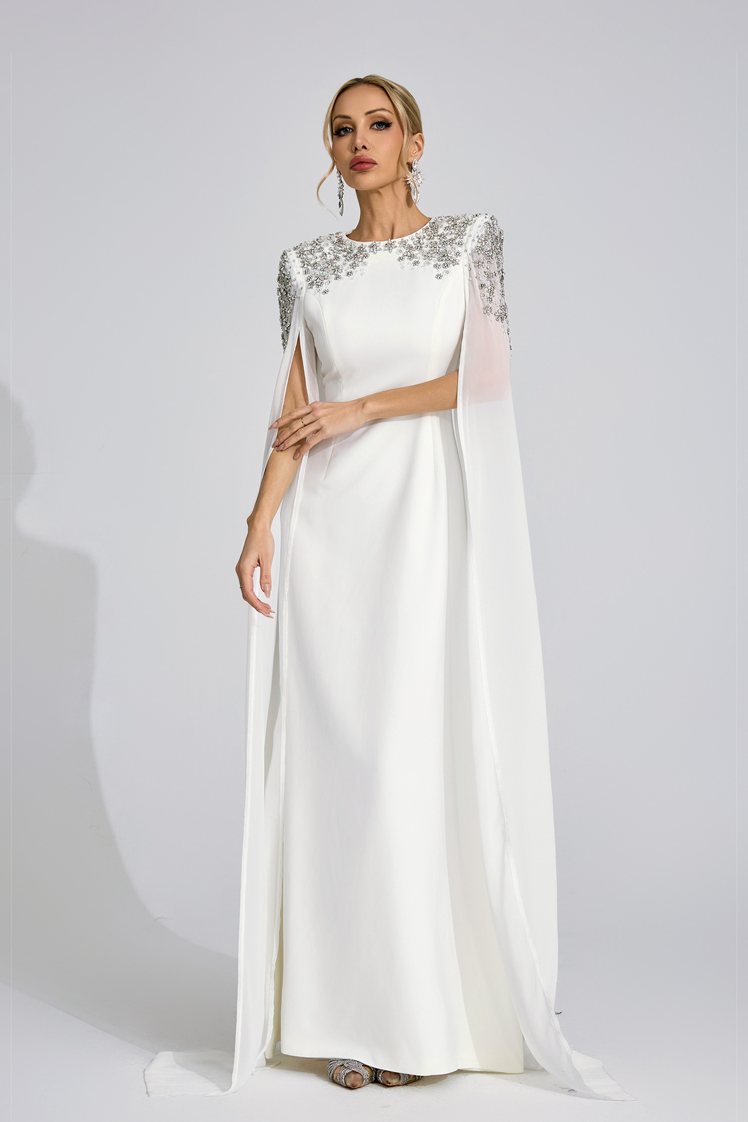 Maelis White Diamond Maxi Dress