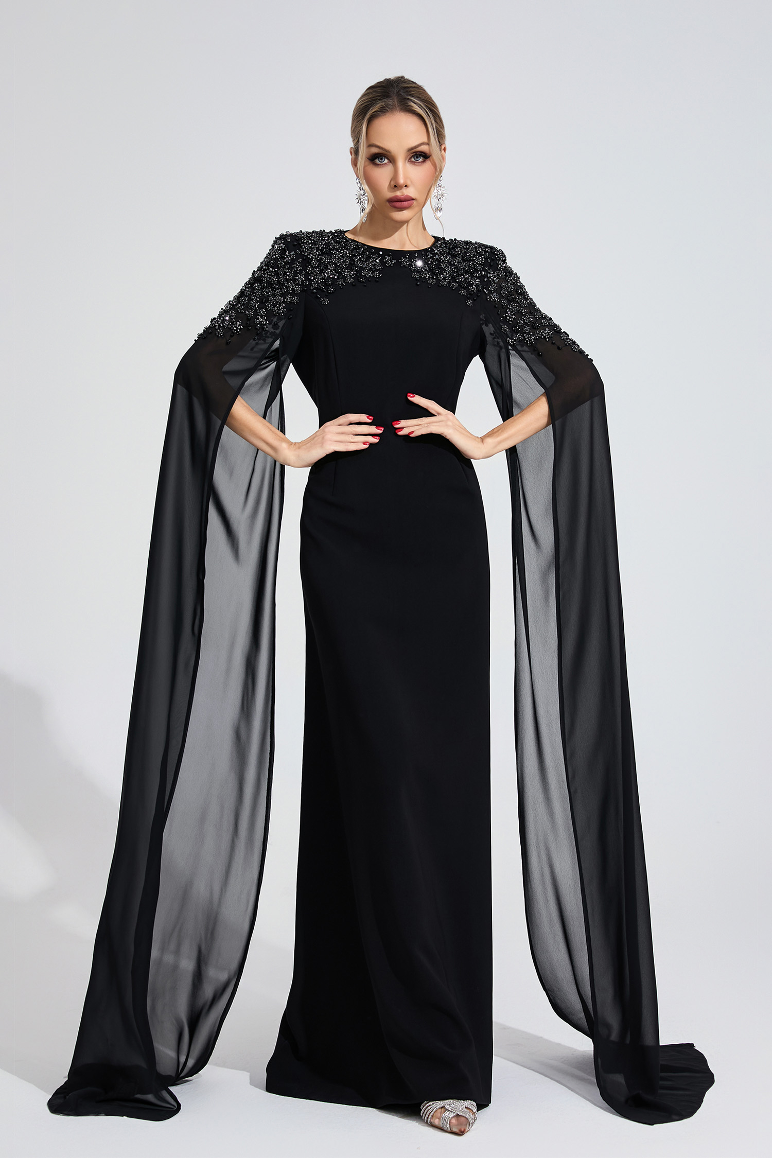 Maelis Black Diamond Maxi Dress