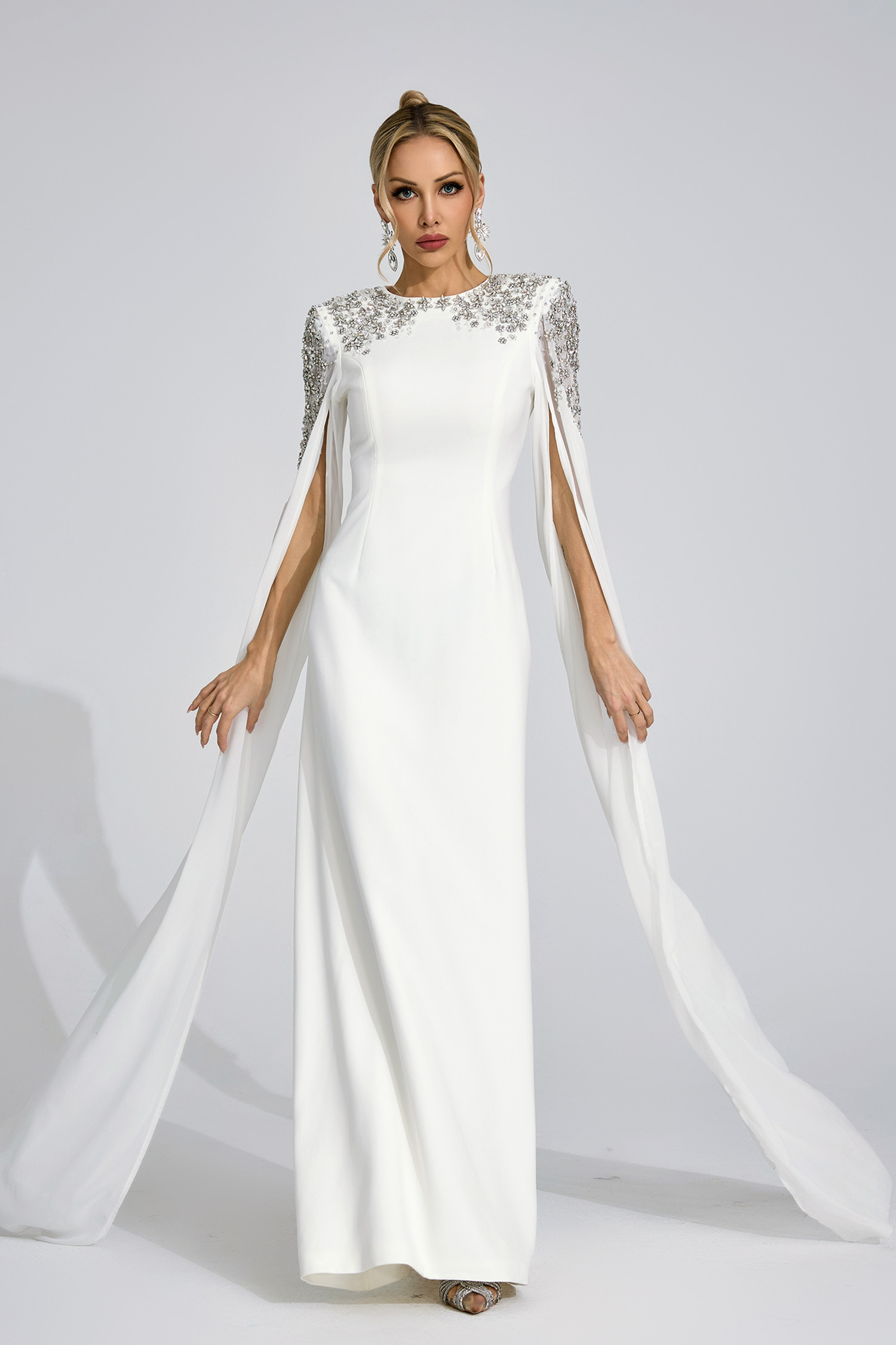 Maelis White Diamond Maxi Dress