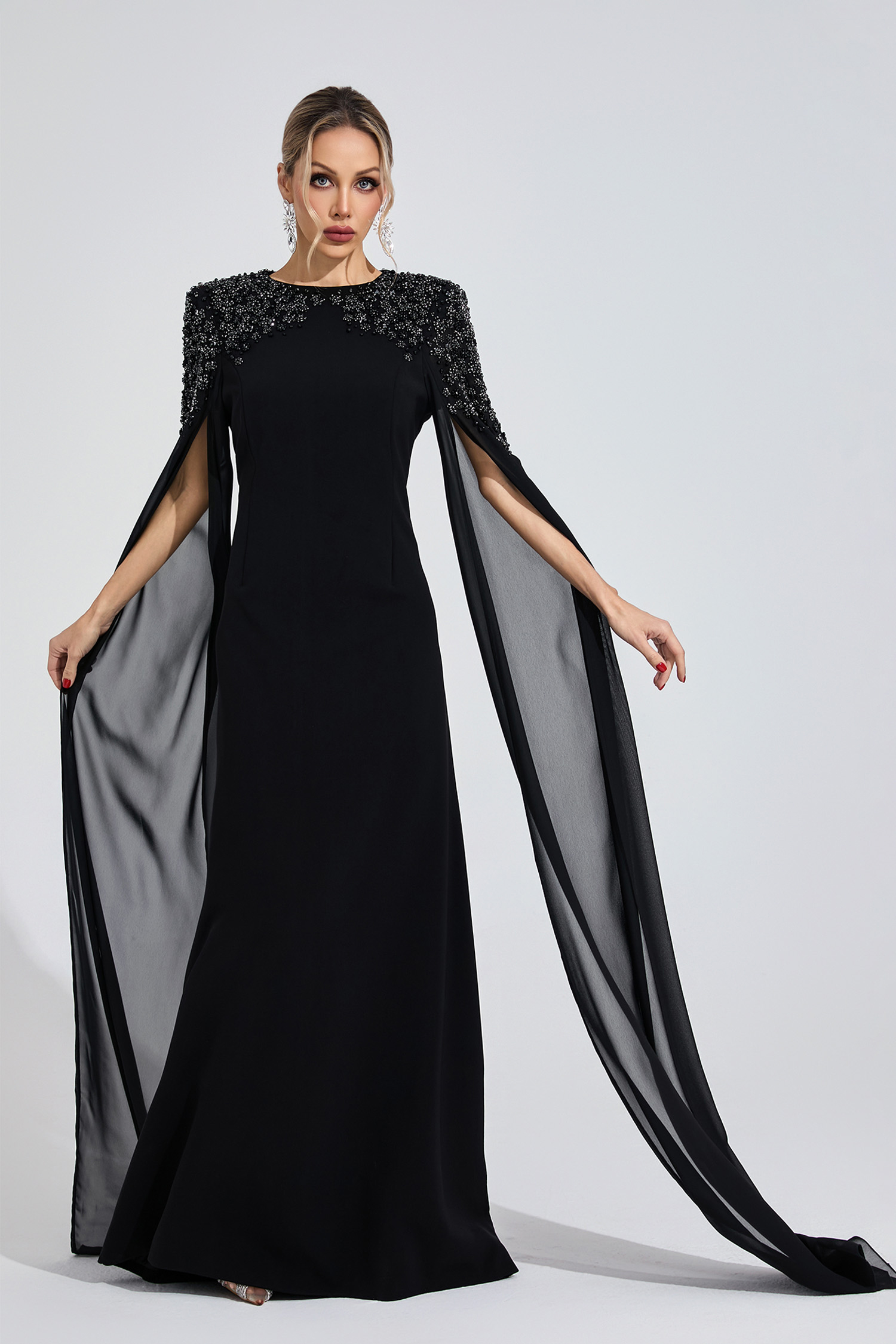 Maelis Black Diamond Maxi Dress