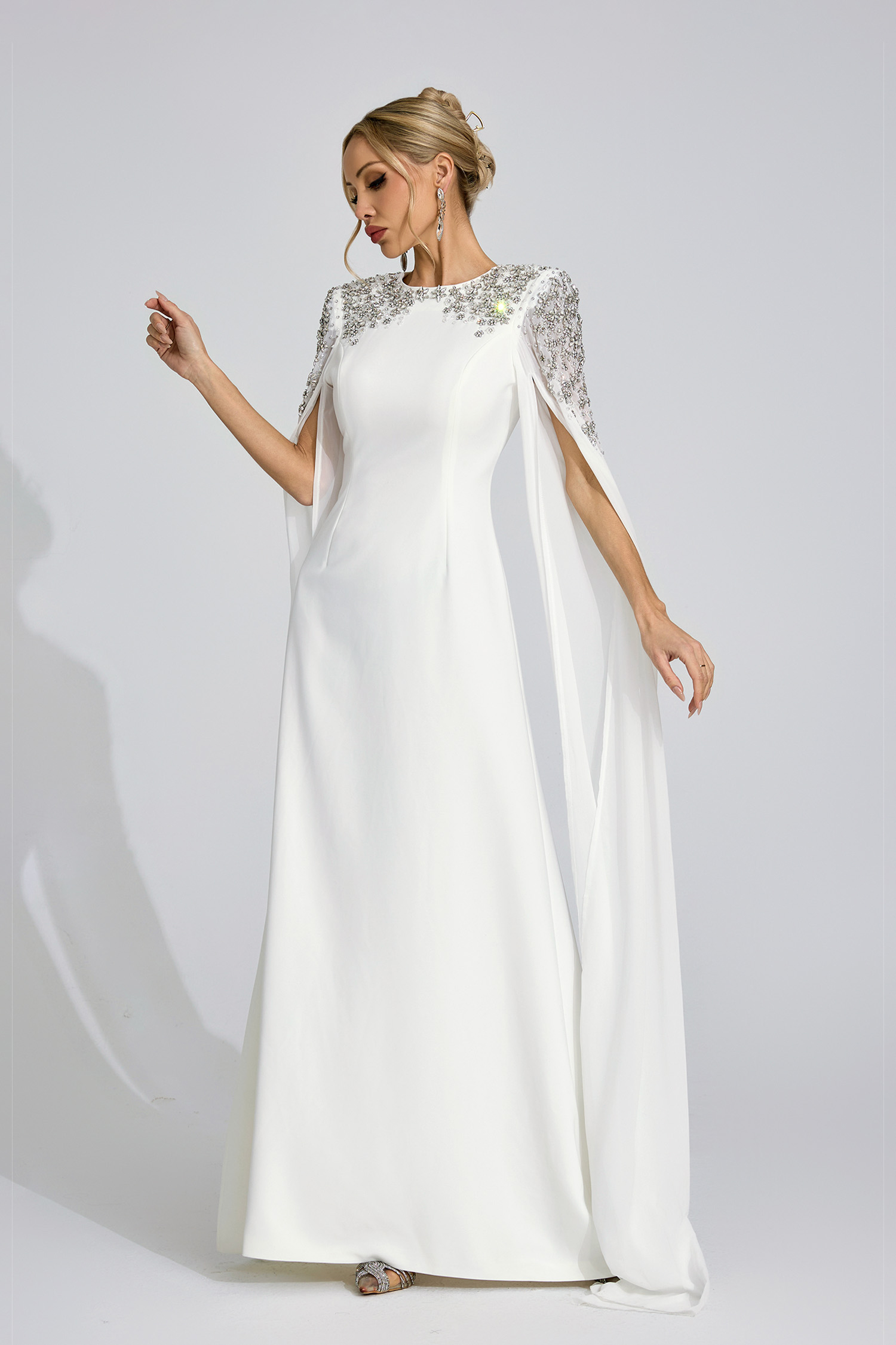 Maelis White Diamond Maxi Dress