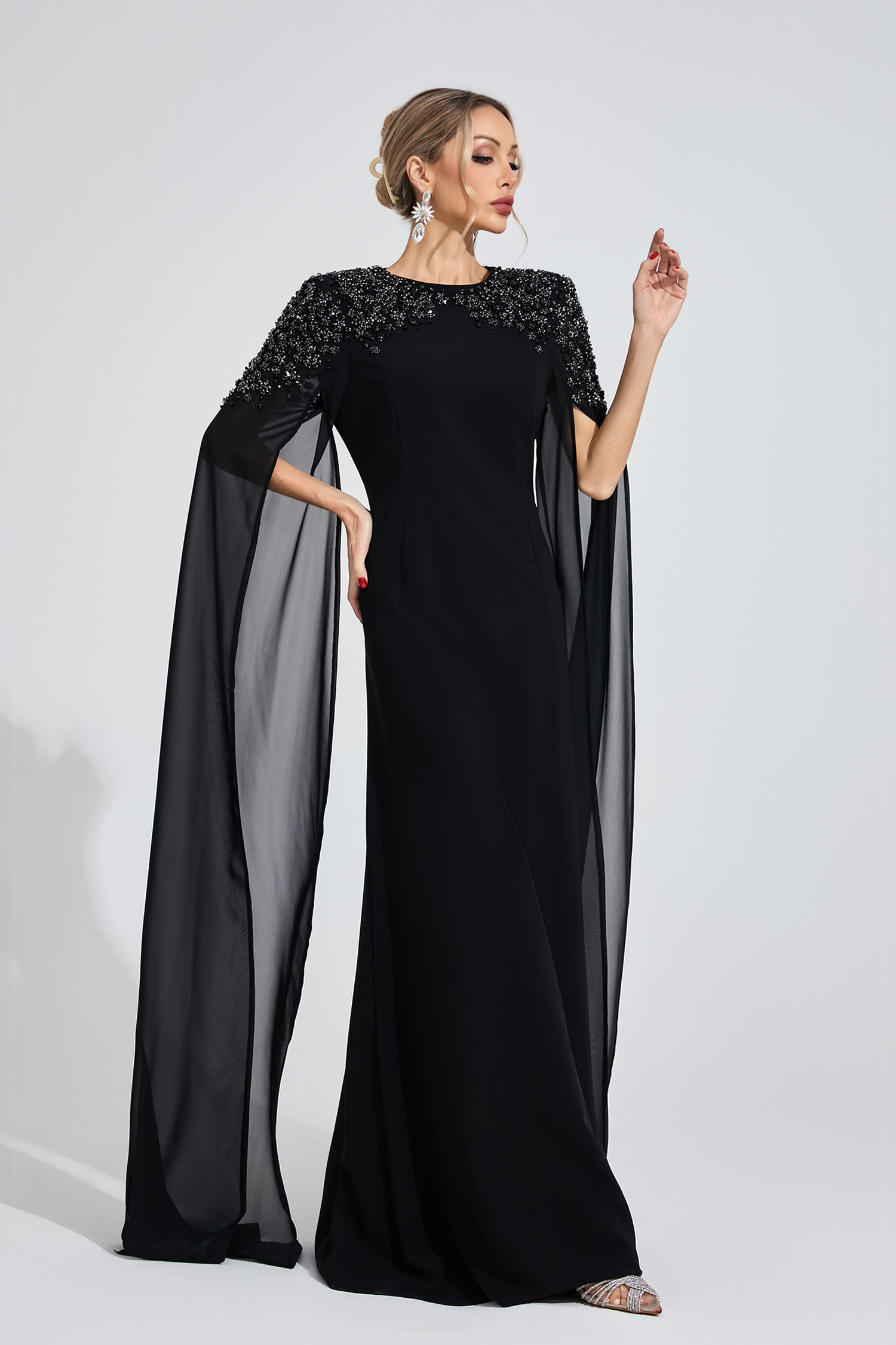 Maelis Black Diamond Maxi Dress