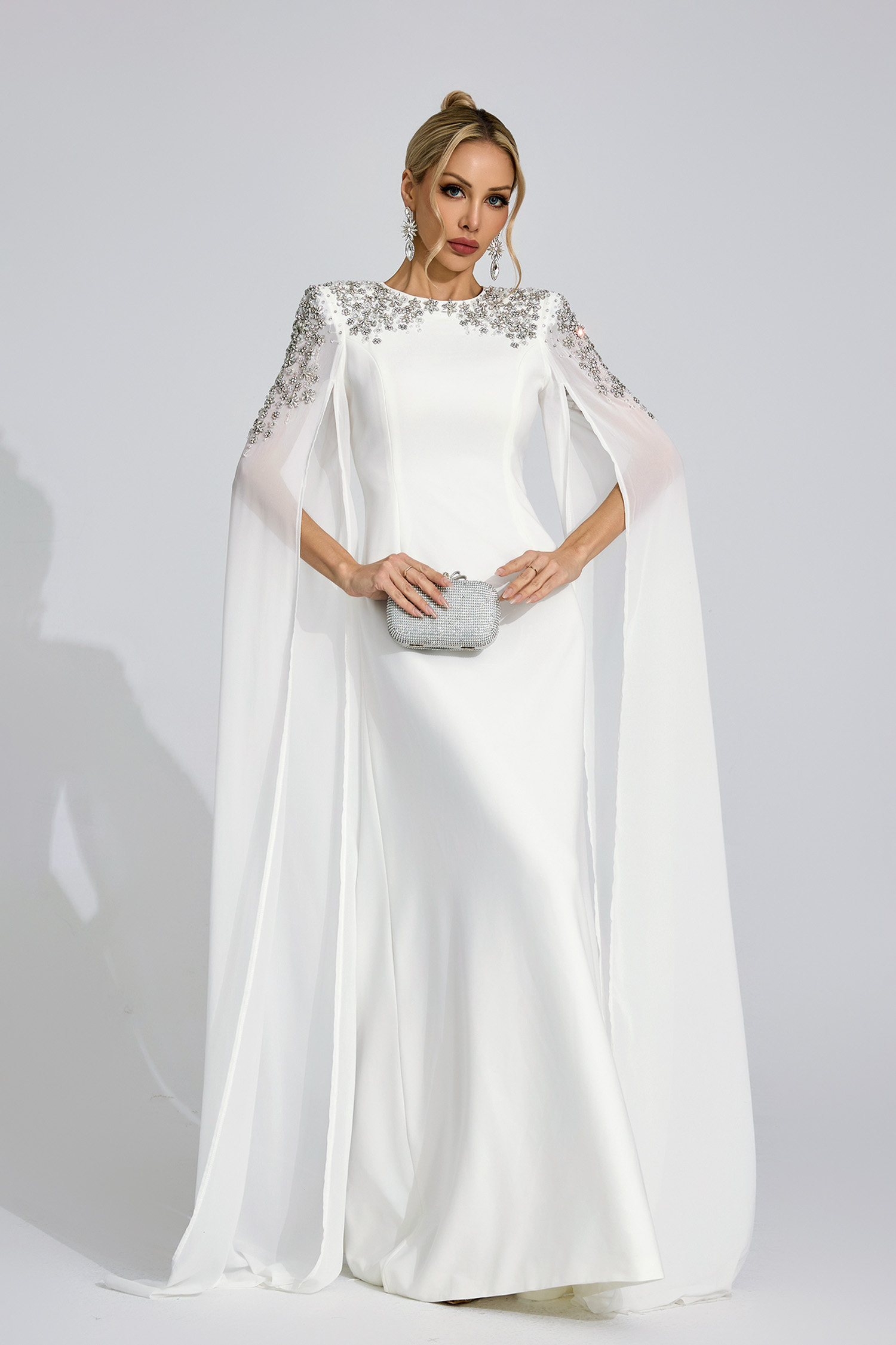 Maelis White Diamond Maxi Dress