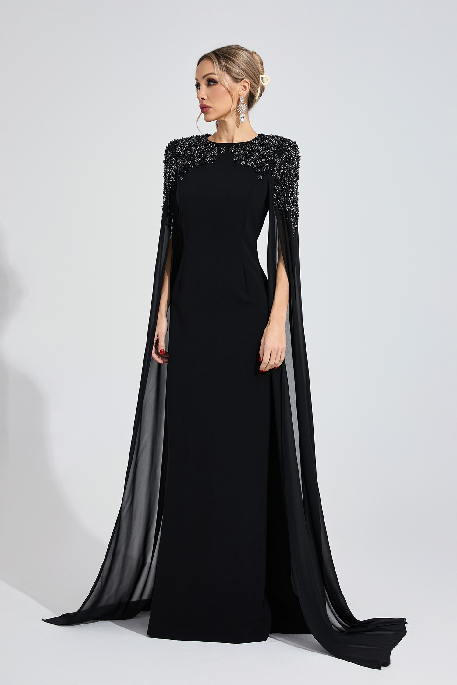 Maelis Black Diamond Maxi Dress