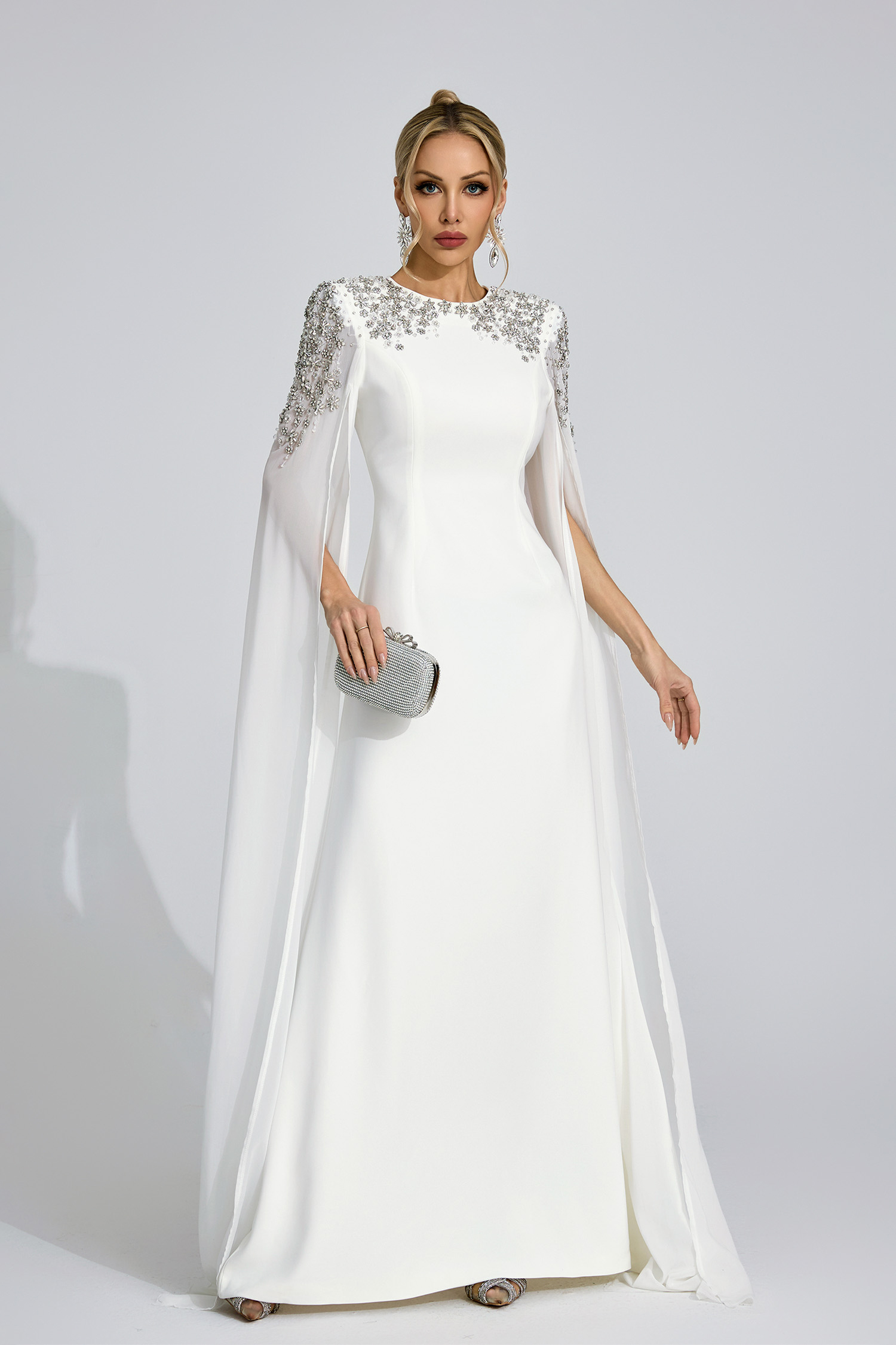 Maelis White Diamond Maxi Dress