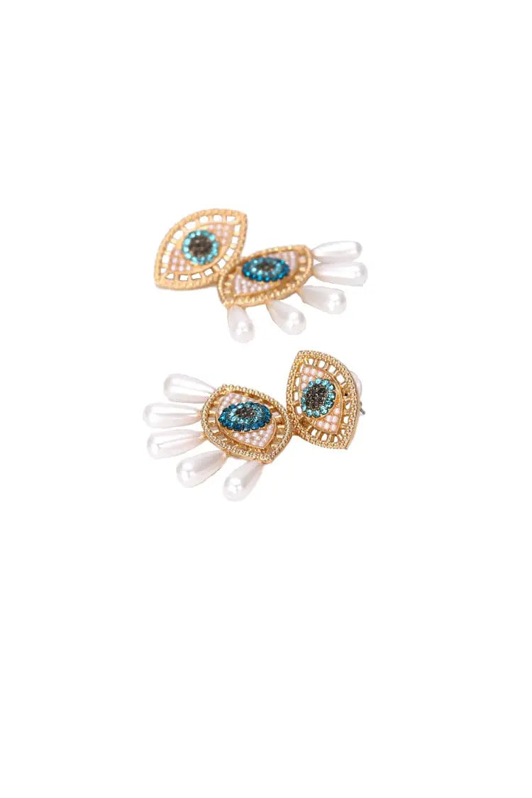 Maeve Devil's Eye Pearl Earrings-CATCHALL