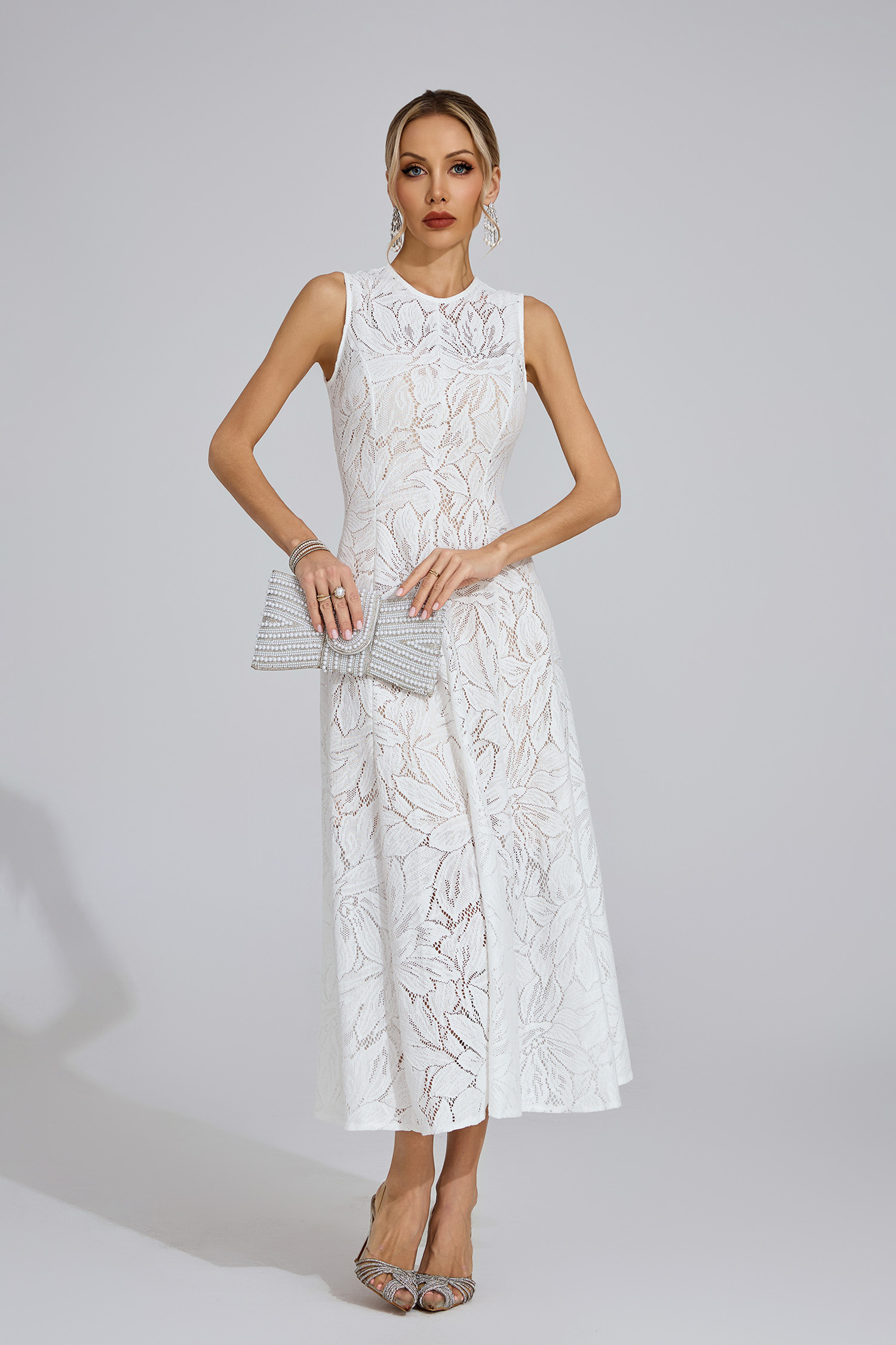 Mair White Lace Maxi Dress