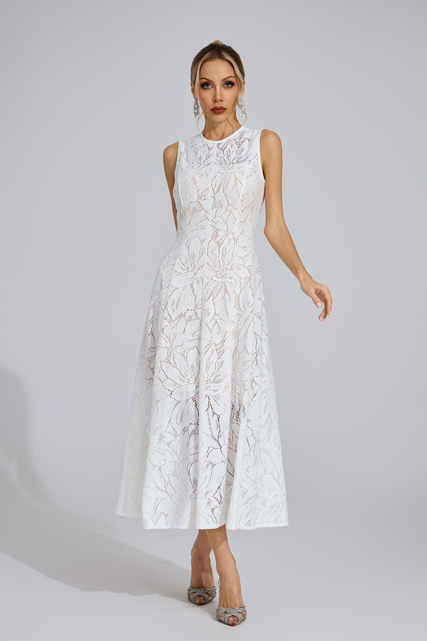 Mair White Lace Maxi Dress