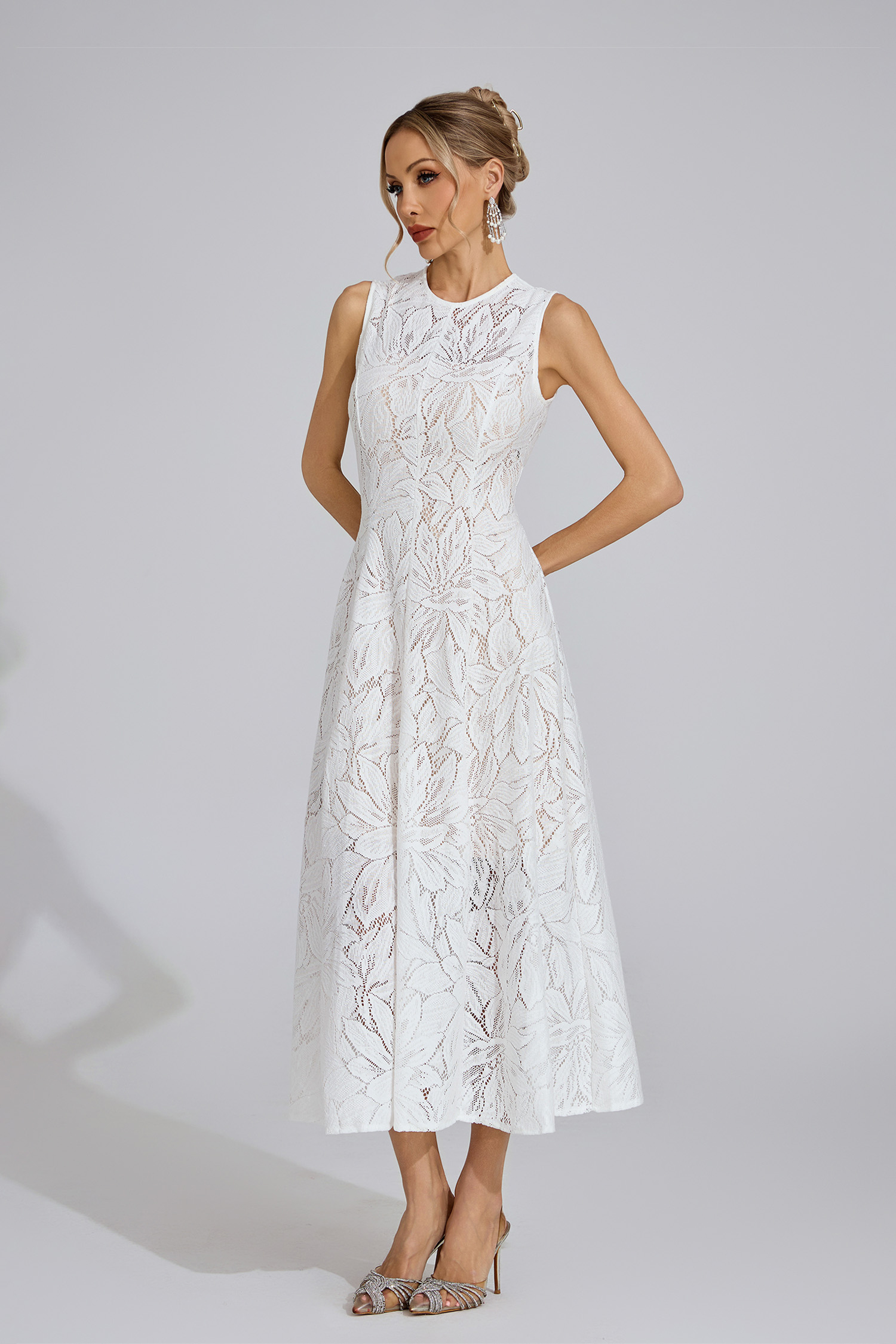 Mair White Lace Maxi Dress
