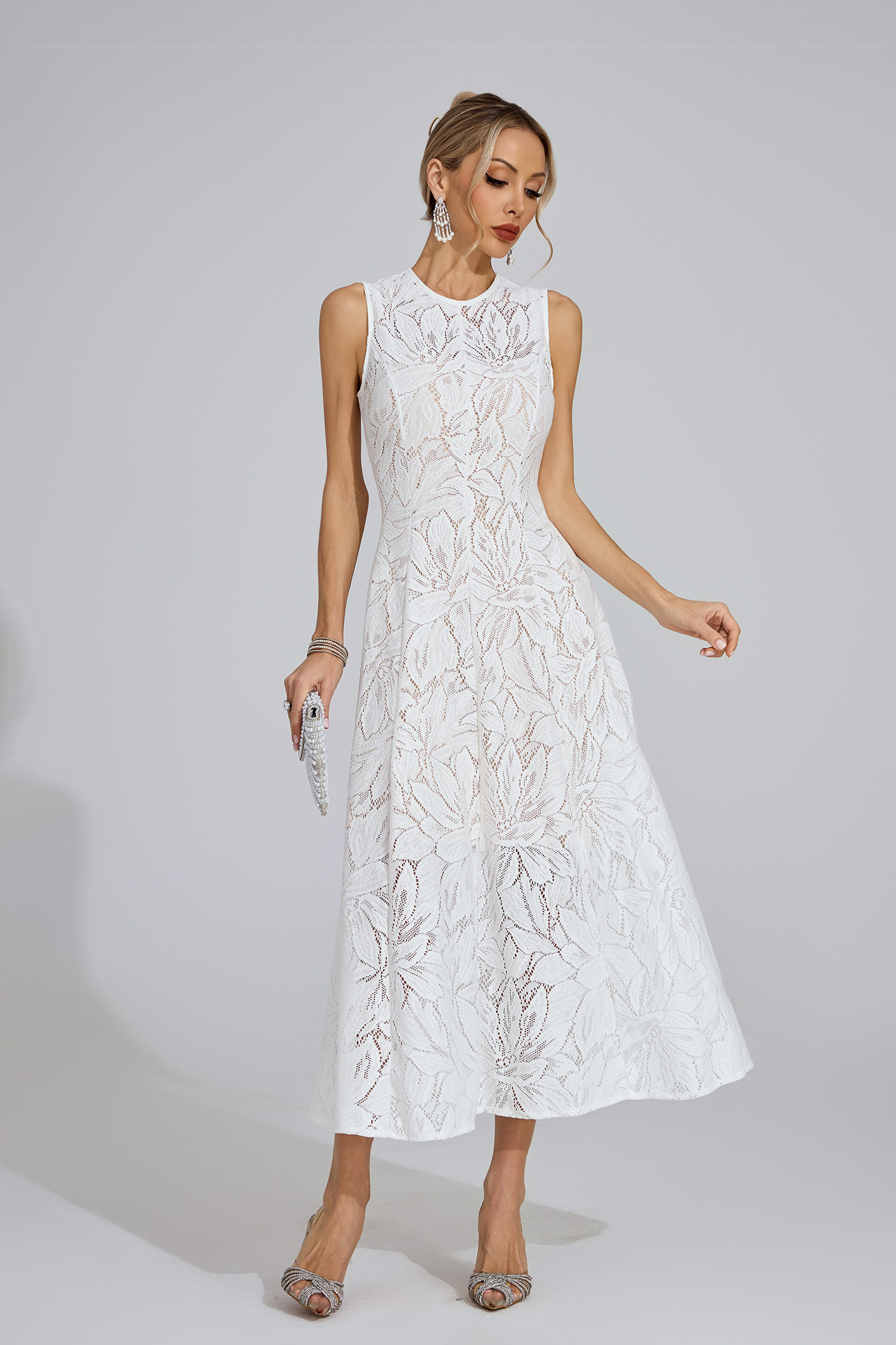 Mair White Lace Maxi Dress