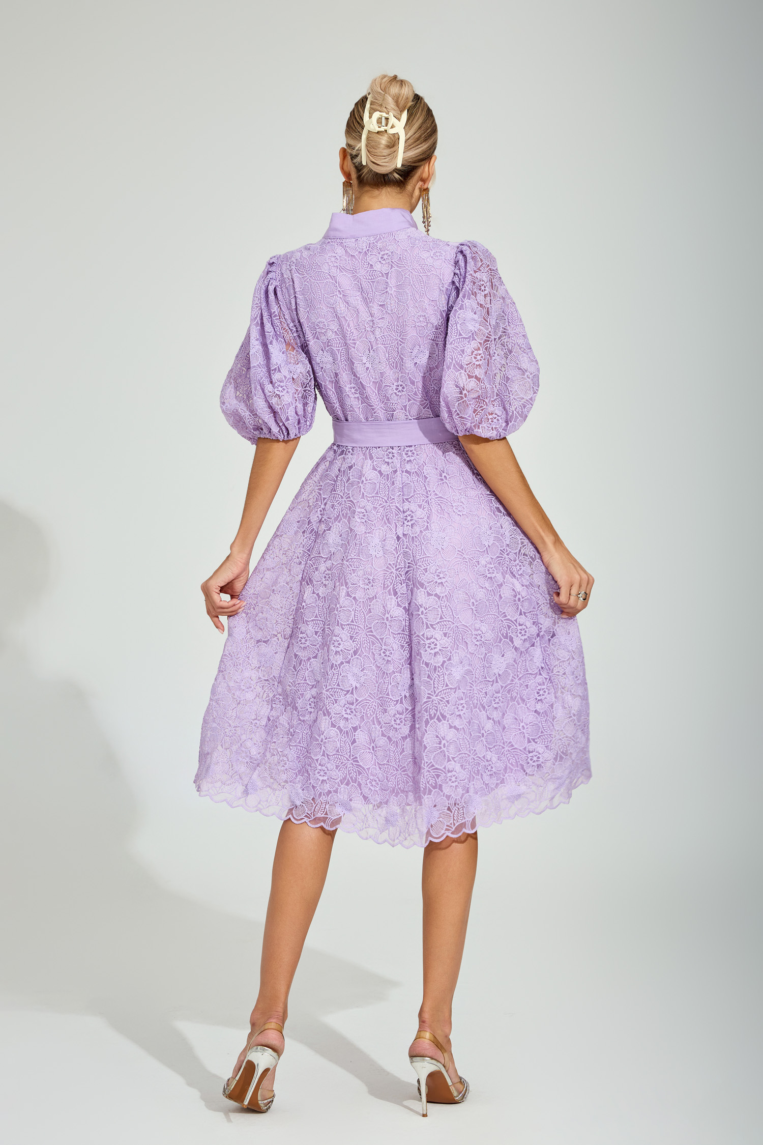 Malachi Purple Lace Midi Dress