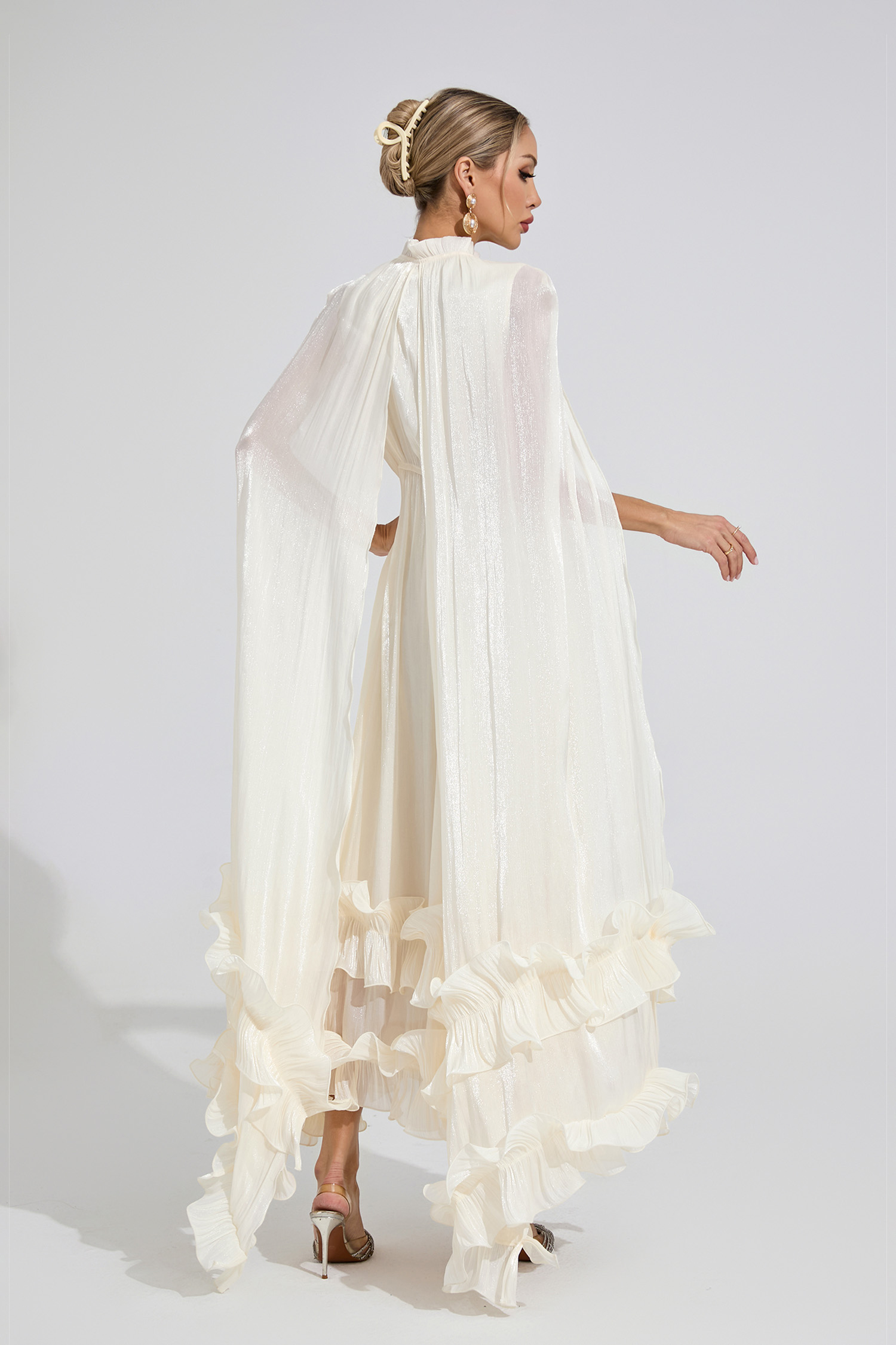 Mali White Ruffle Maxi Dress