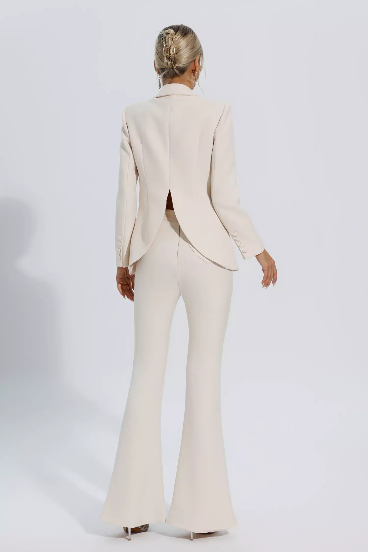Mallory Ivory White Long Sleeve Blazer Set-CATCHALL