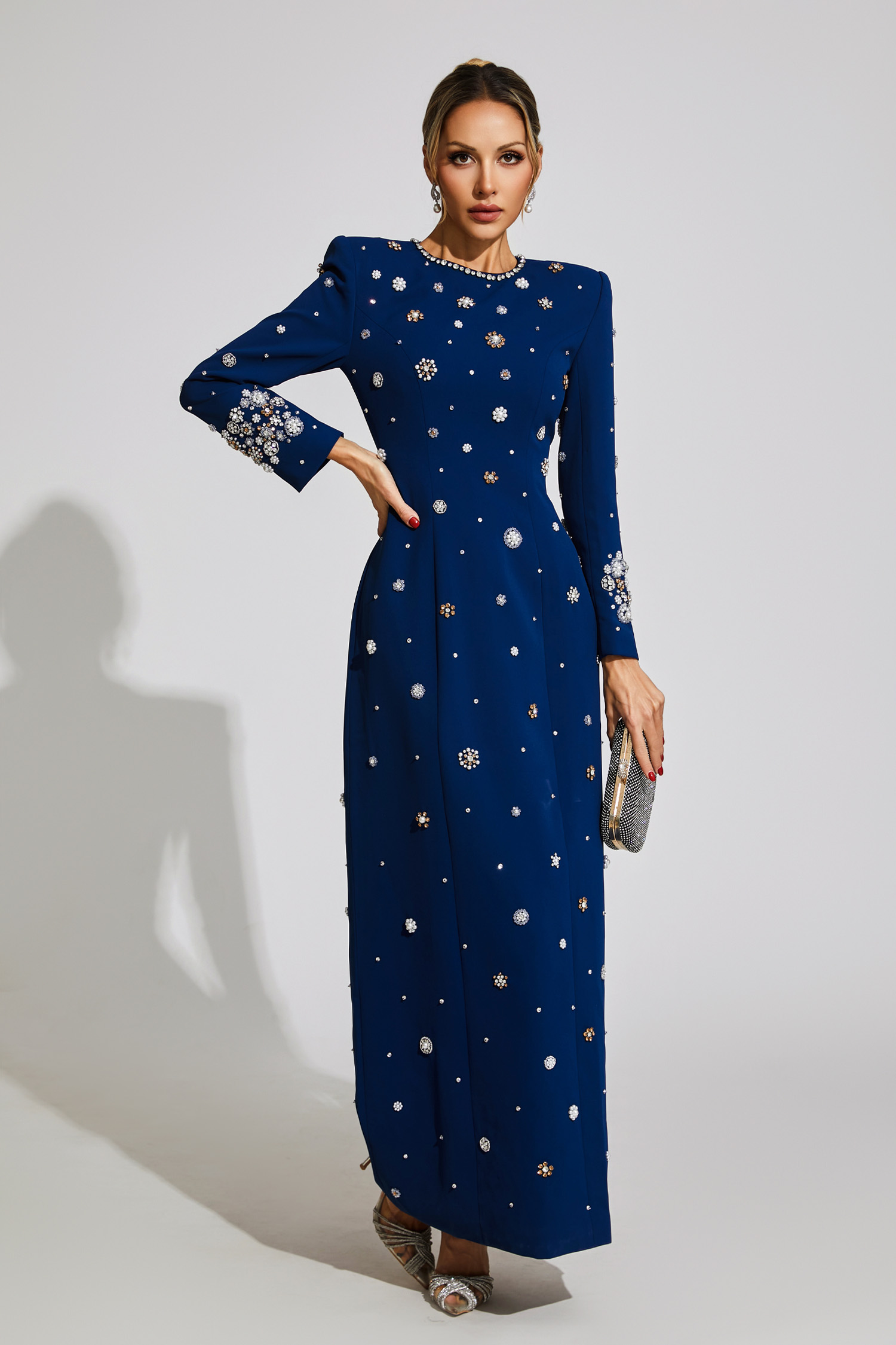 Marico Blue Diamond Long Sleeve Dress