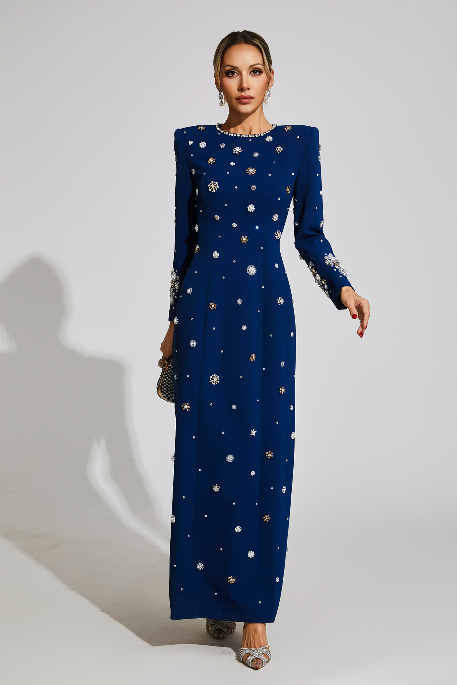 Marico Blue Diamond Long Sleeve Dress