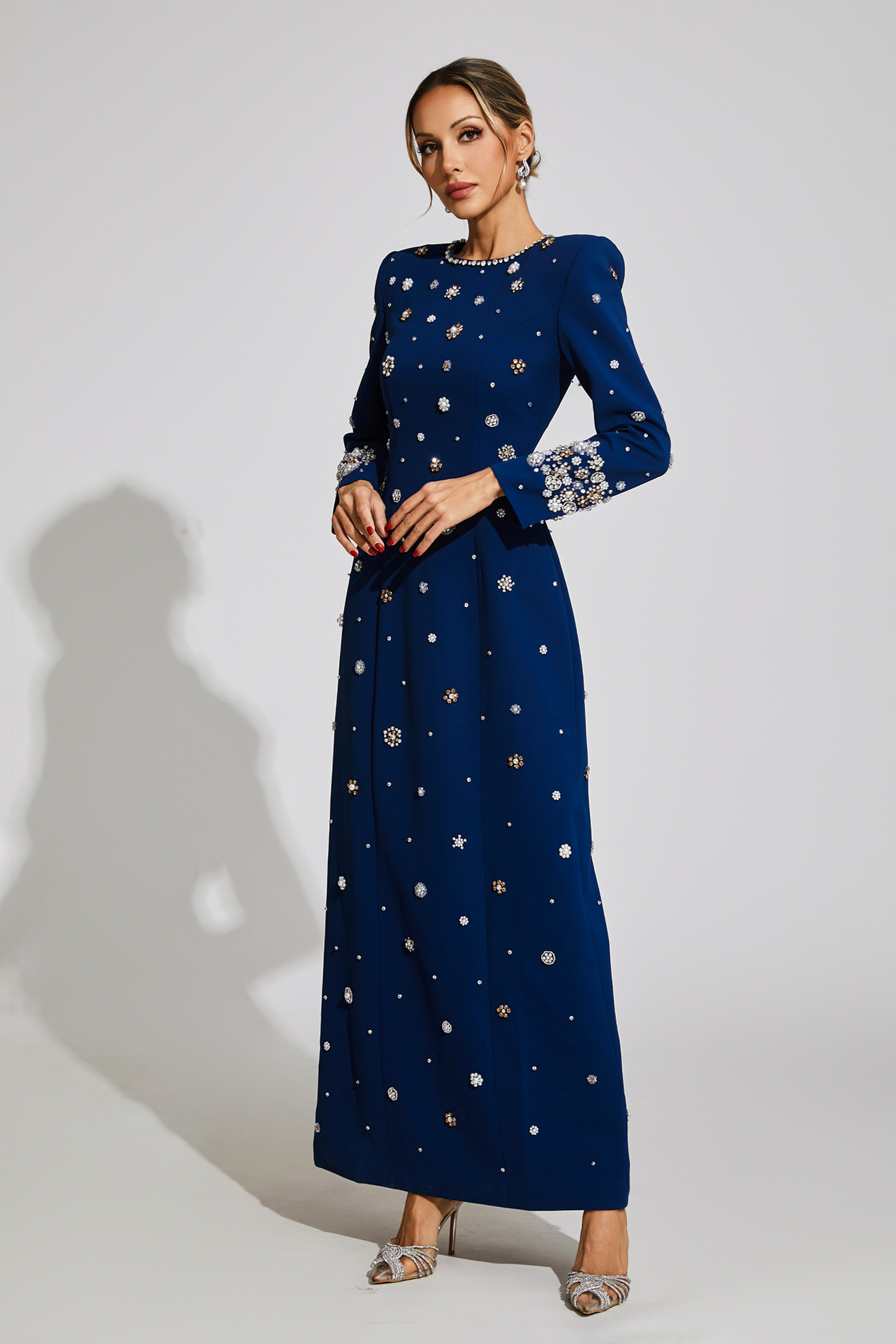 Marico Blue Diamond Long Sleeve Dress