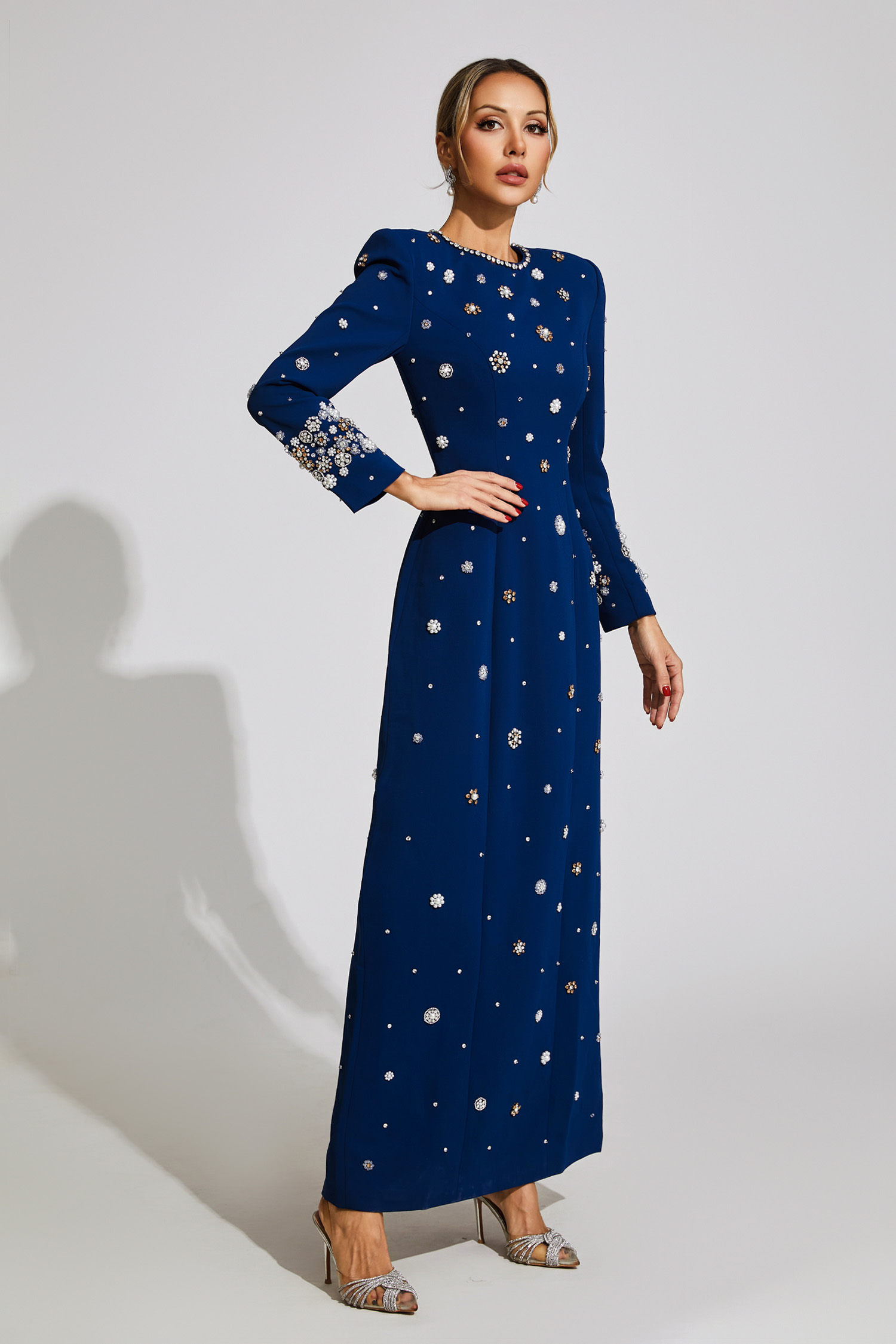 Marico Blue Diamond Long Sleeve Dress