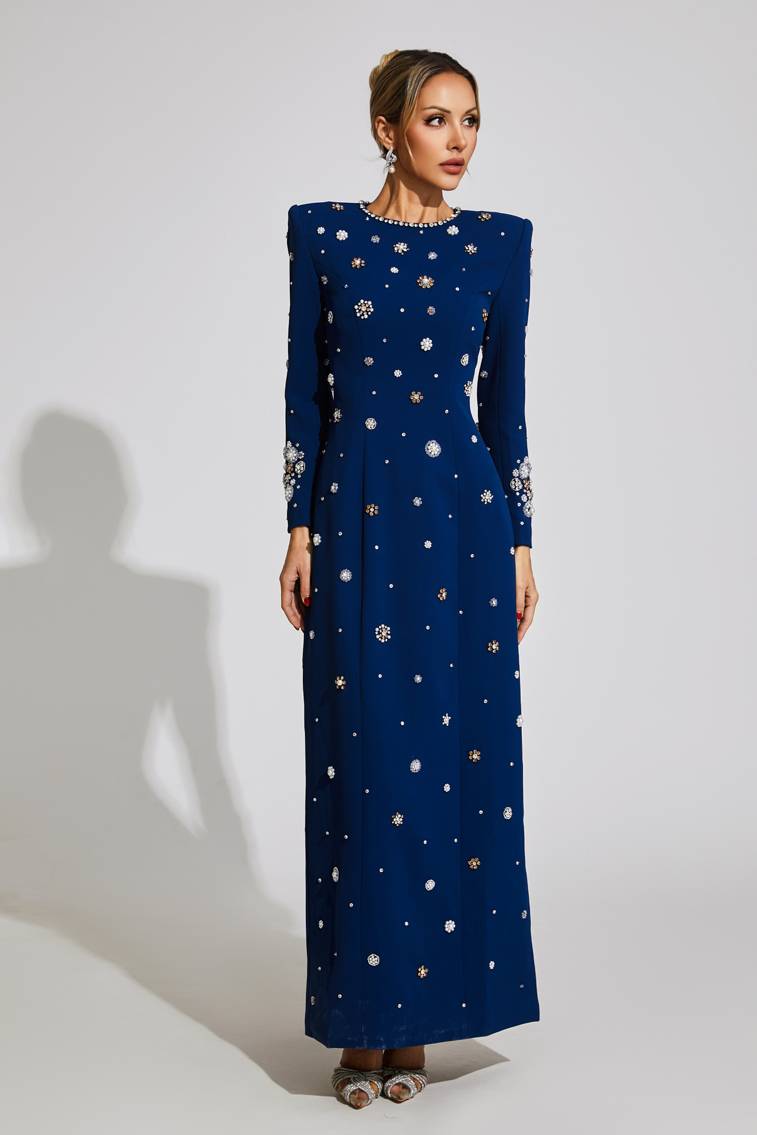 Marico Blue Diamond Long Sleeve Dress