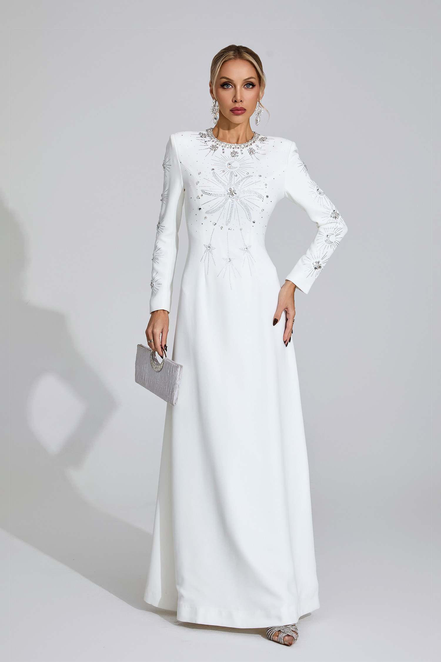 Marigold  White Diamond Maxi Dress