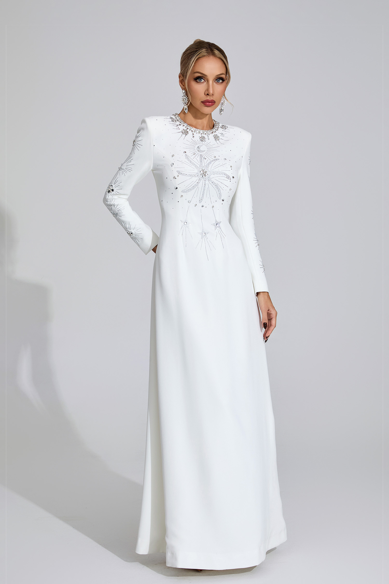 Marigold  White Diamond Maxi Dress