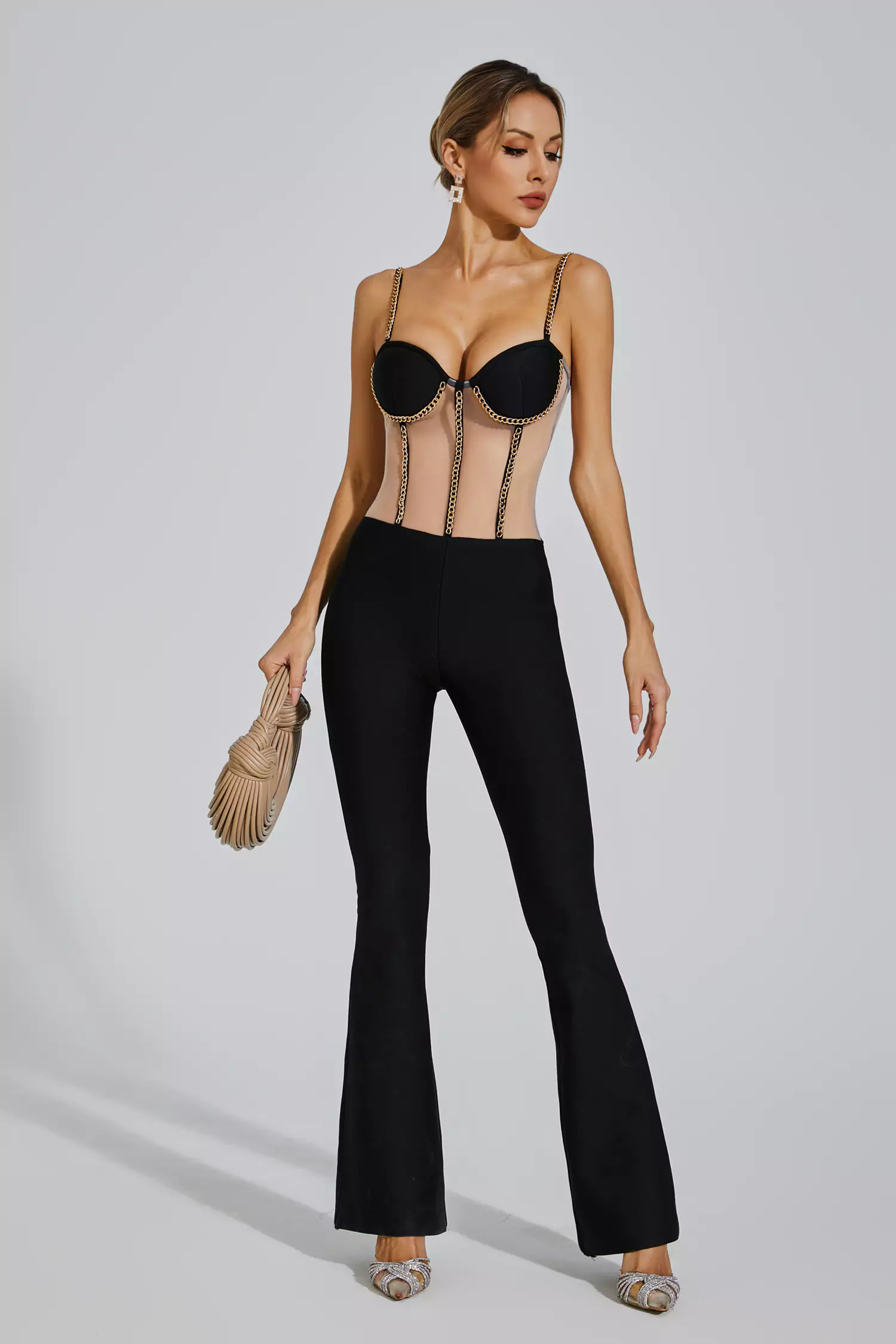 Marlowe Black Mesh Jumpsuit-CATCHALL
