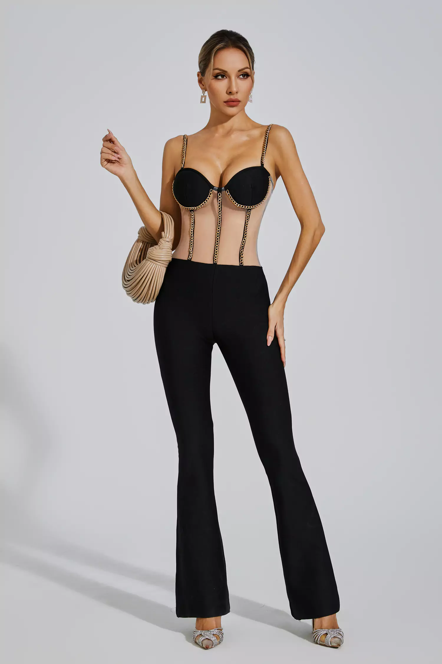Marlowe Black Mesh Jumpsuit-CATCHALL