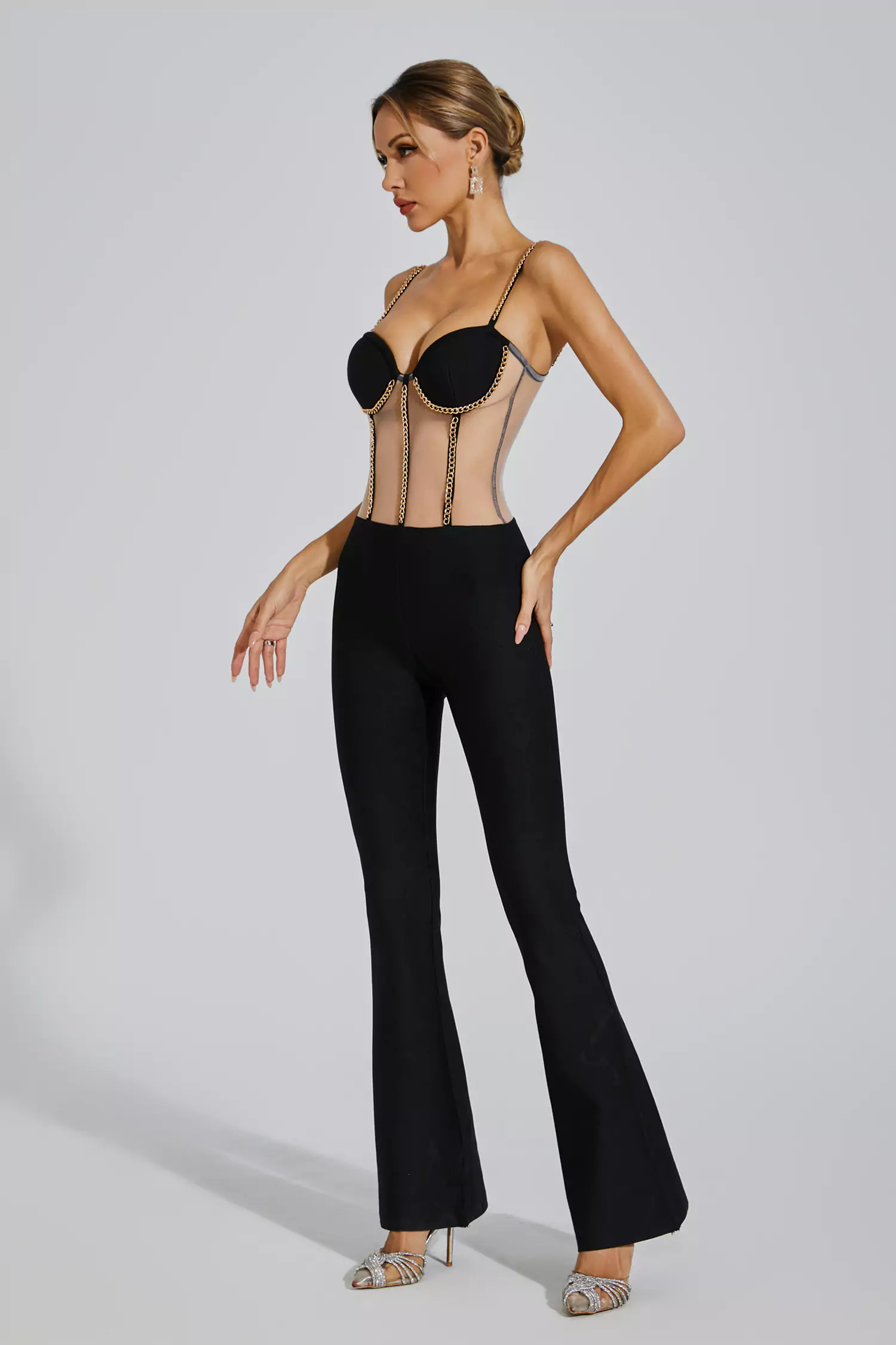 Marlowe Black Mesh Jumpsuit-CATCHALL