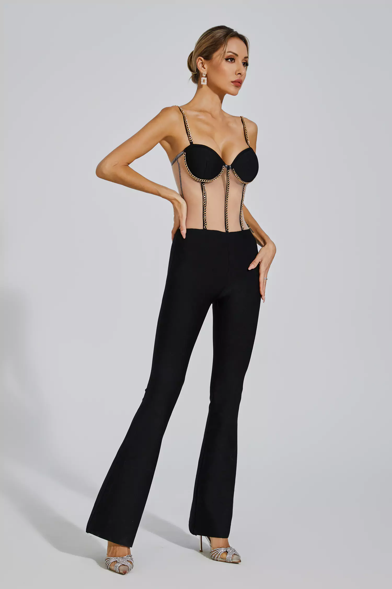 Marlowe Black Mesh Jumpsuit-CATCHALL