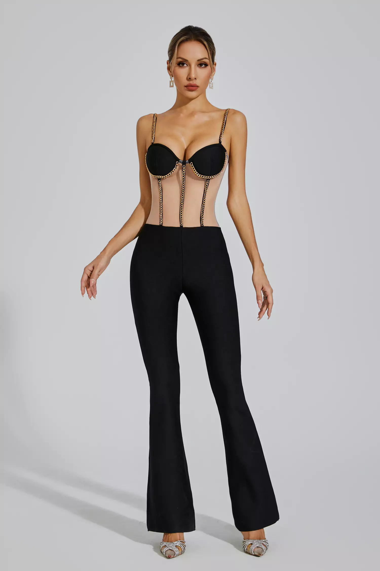 Marlowe Black Mesh Jumpsuit-CATCHALL